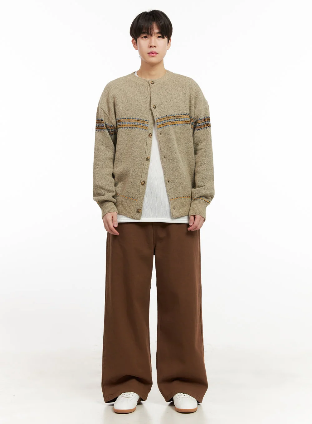 Men's Comfortable Wide-Fit Solid Color Pants IJ517 - Image 7
