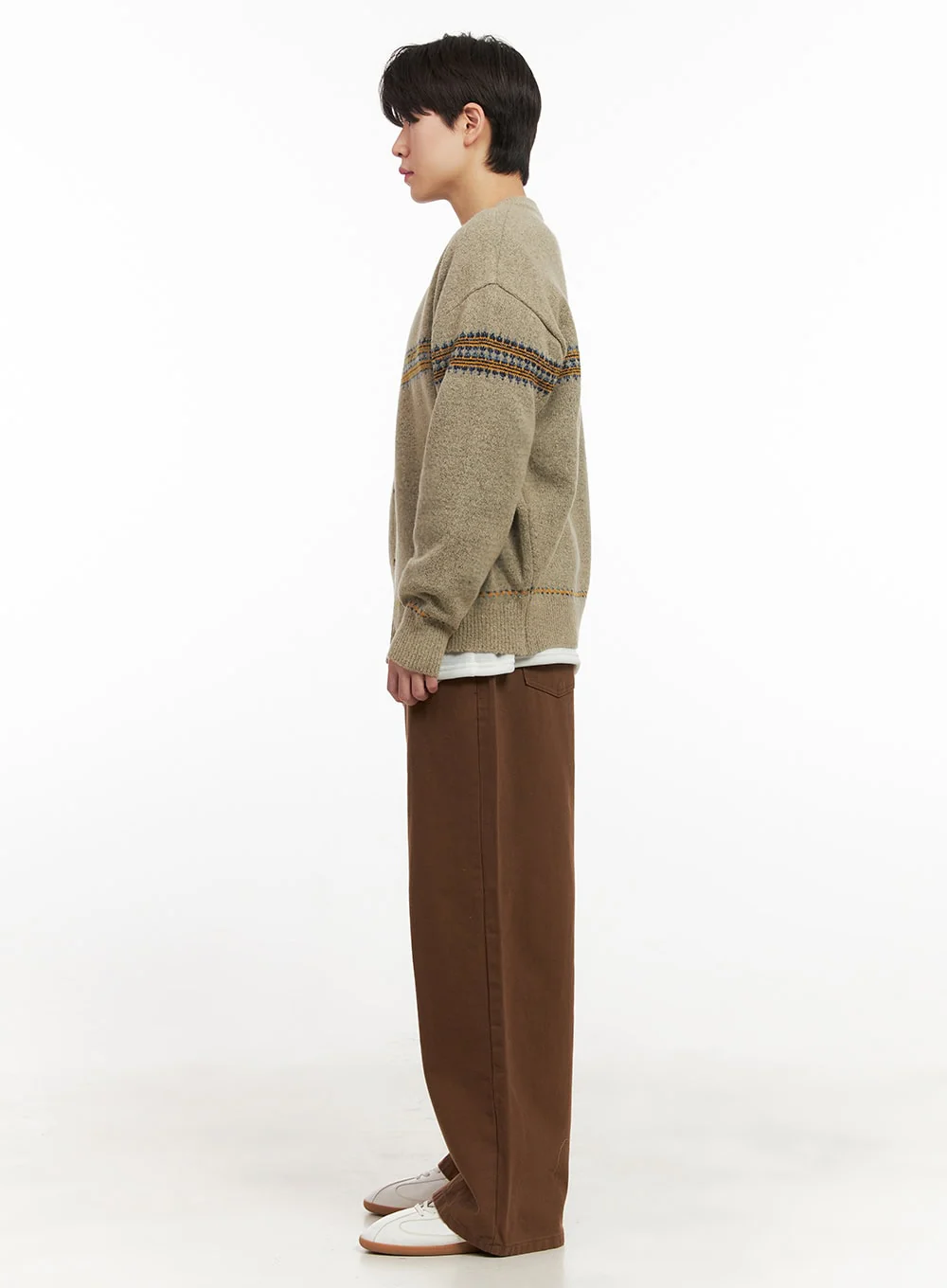 Men's Comfortable Wide-Fit Solid Color Pants IJ517 - Image 8