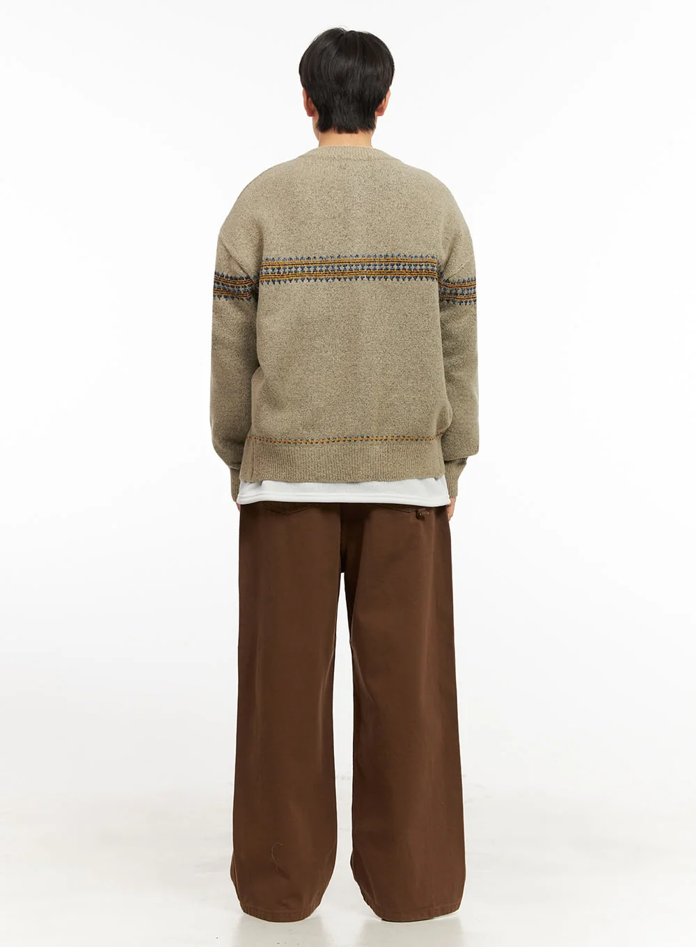 Men's Comfortable Wide-Fit Solid Color Pants IJ517 - Image 9