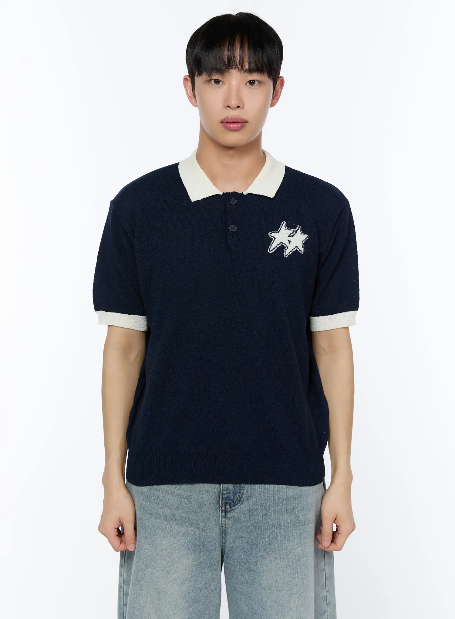 Men's Contrast Graphic Polo Shirt IA520 - Image 11