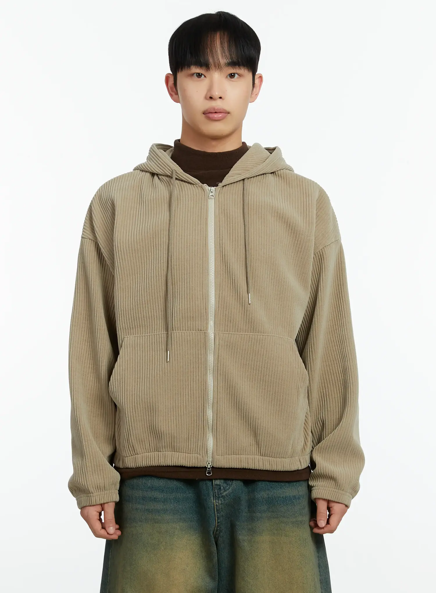 Men's Corduroy Two-Way Zip-Up Hoodie IF510 - Image 11