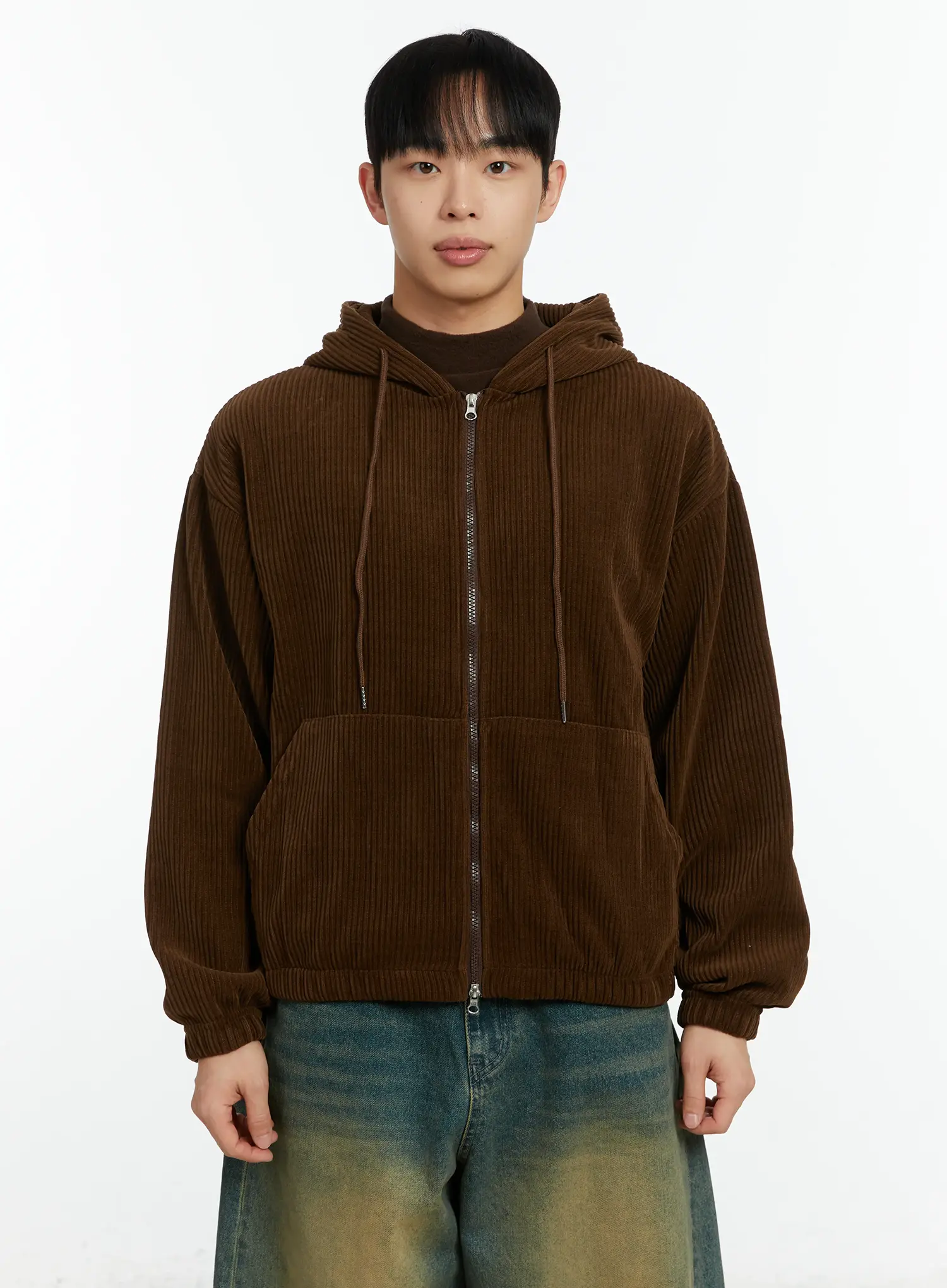 Men's Corduroy Two-Way Zip-Up Hoodie IF510 - Image 12