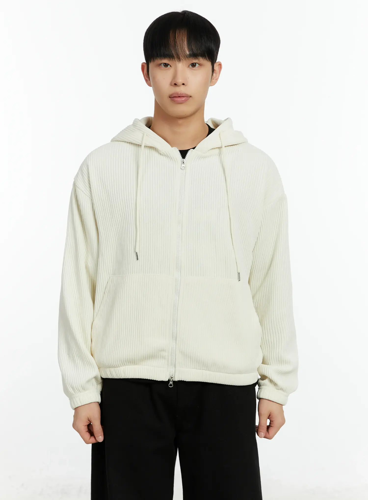 Men's Corduroy Two-Way Zip-Up Hoodie IF510 - Image 13