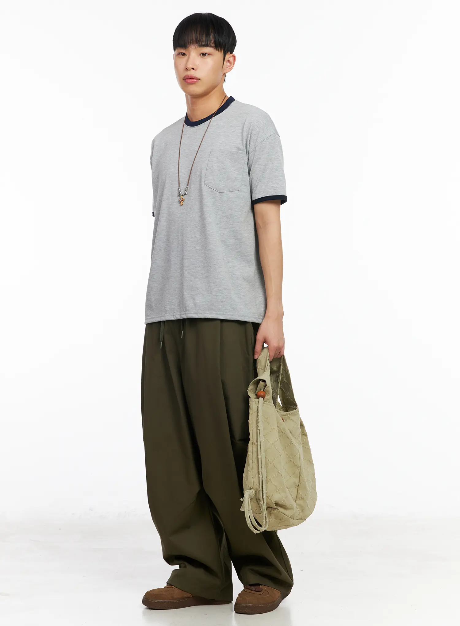 Men's Cotton Contrast Trim Tee IA501