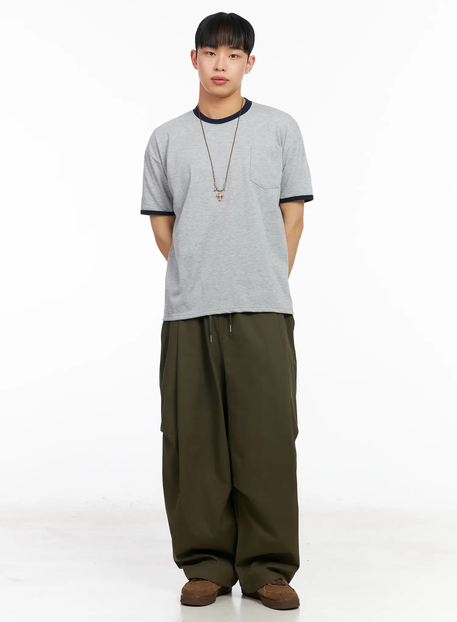 Men's Cotton Contrast Trim Tee IA501 - Image 7