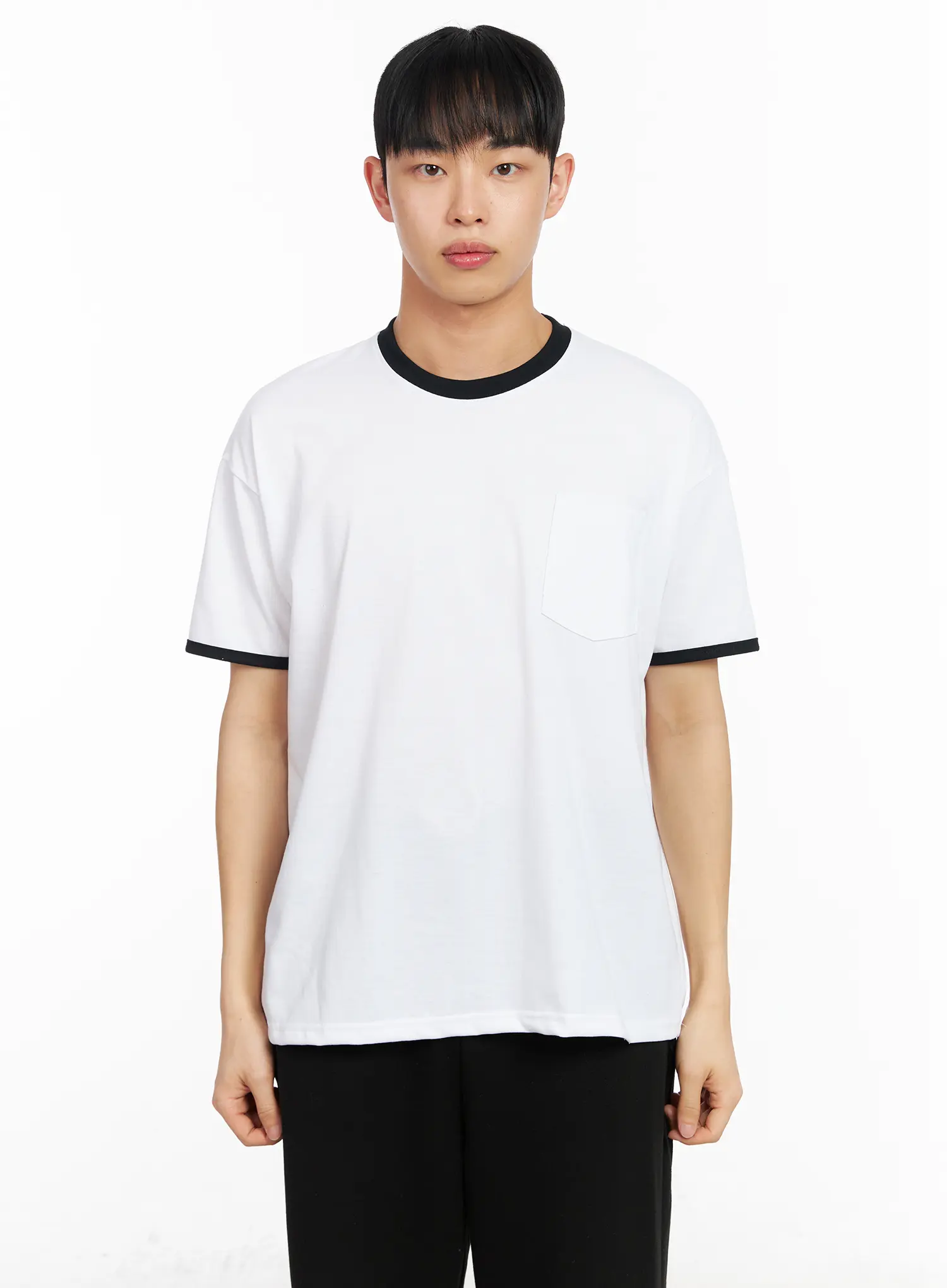 Men's Cotton Contrast Trim Tee IA501 - Image 9
