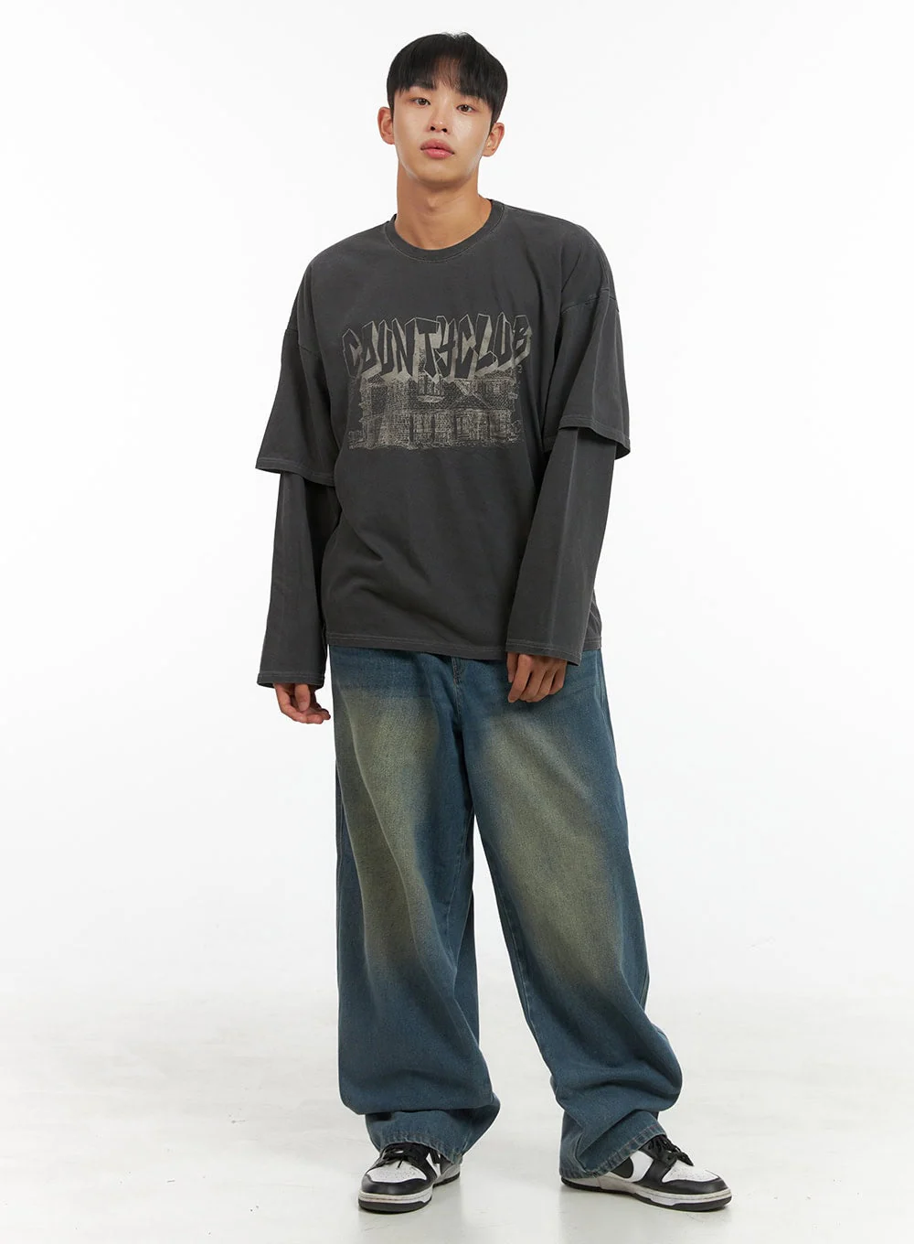 Men's Cotton Graphic Layered Long Sleeve IS420 - Image 6