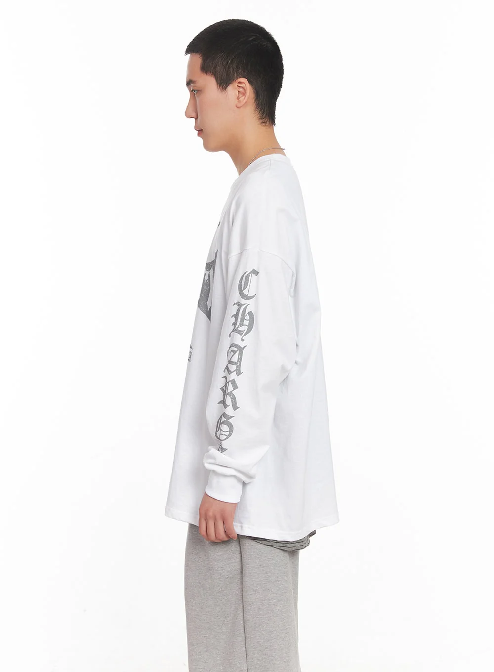 Men's Cotton Graphic Long Sleeve Shirt IY506 - Image 5