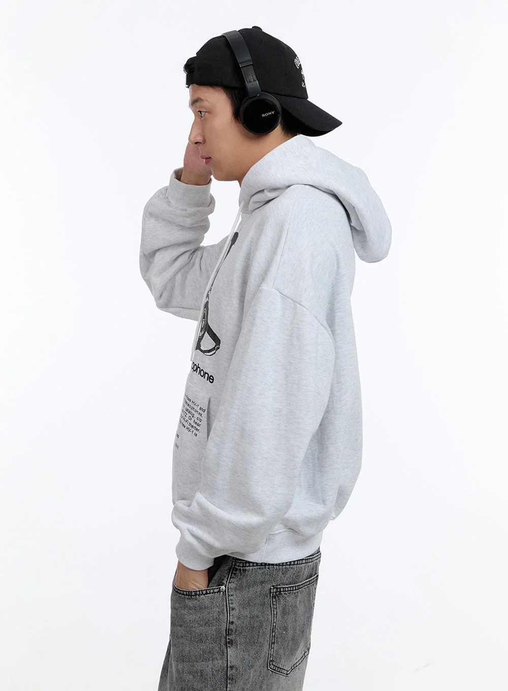 Men's Cotton Lettering Graphic Hoodie IG427 - Image 4