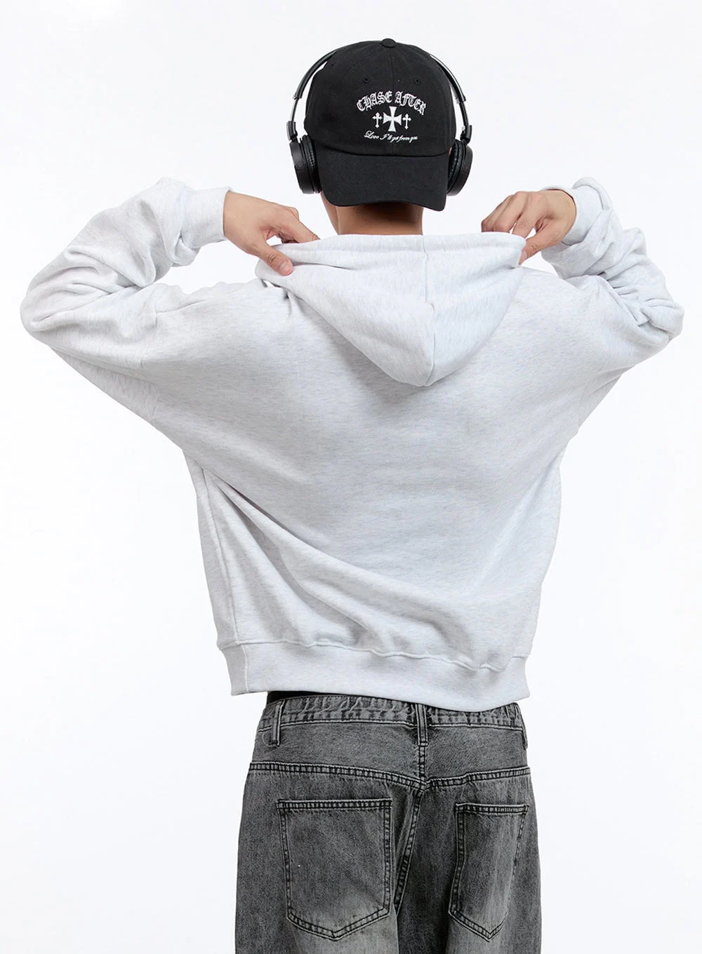 Men's Cotton Lettering Graphic Hoodie IG427 - Image 5