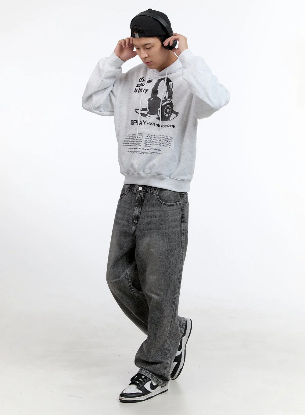Men's Cotton Lettering Graphic Hoodie IG427 - Image 7