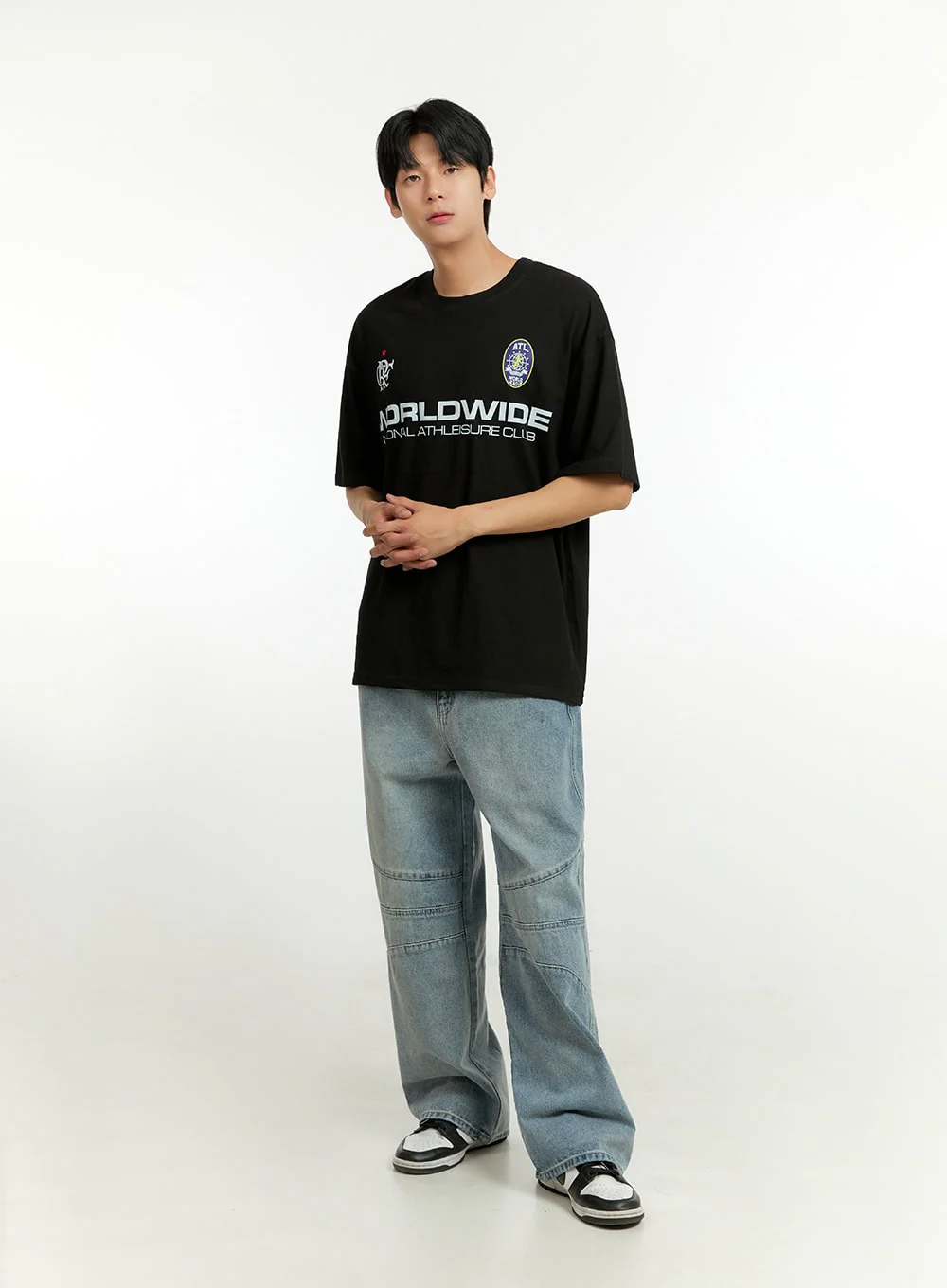 Men's Cotton Lettering Loose Fit T-Shirt IL412 - Image 3