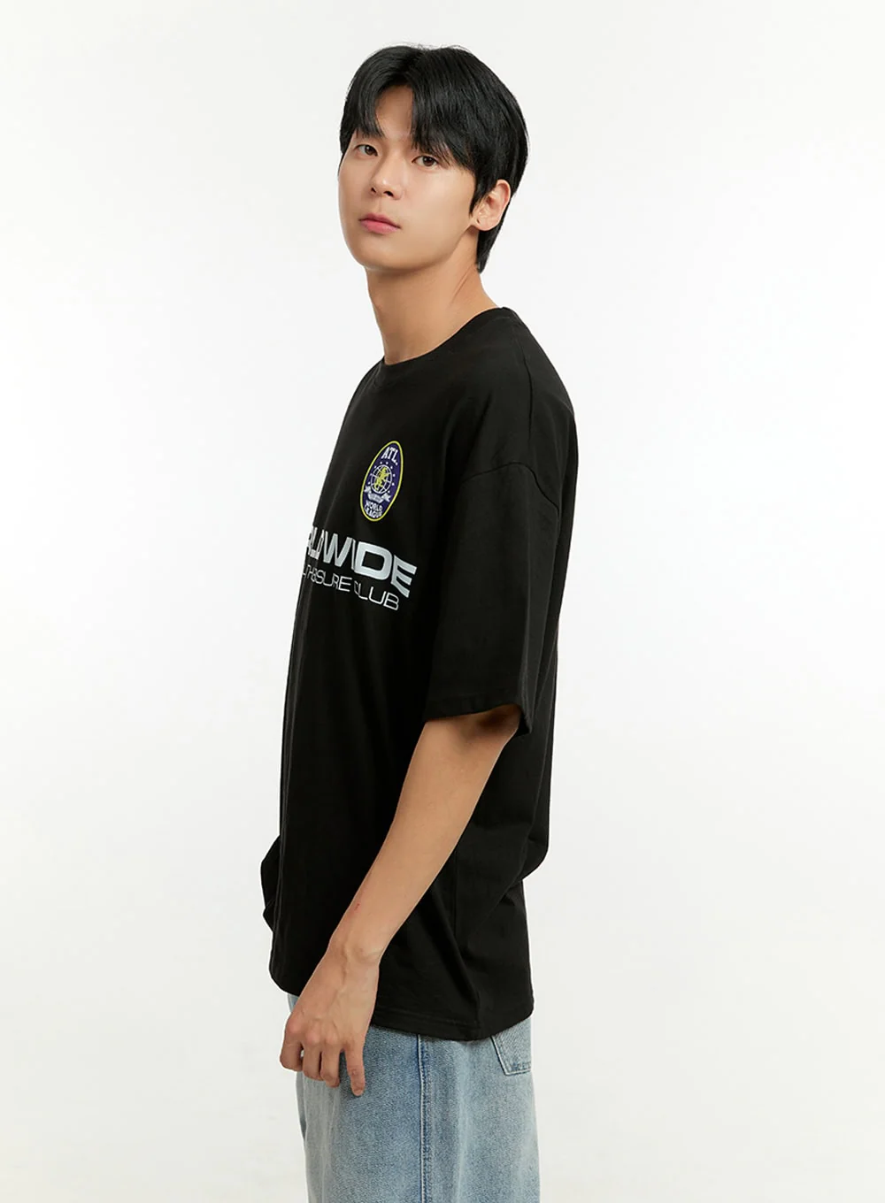 Men's Cotton Lettering Loose Fit T-Shirt IL412 - Image 5