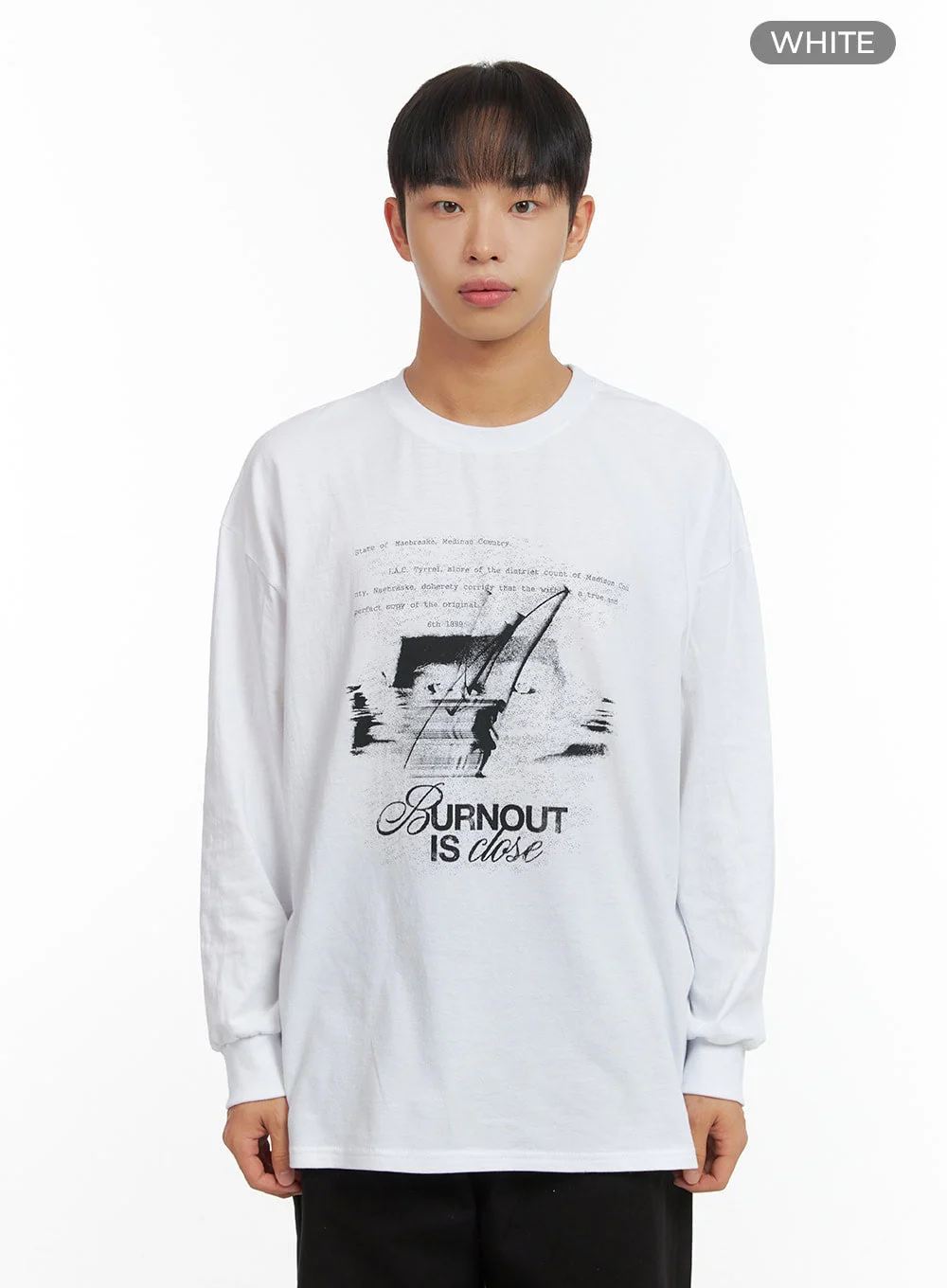 Men's Cotton Loose Fit Graphic Print Top CO408 - Image 9