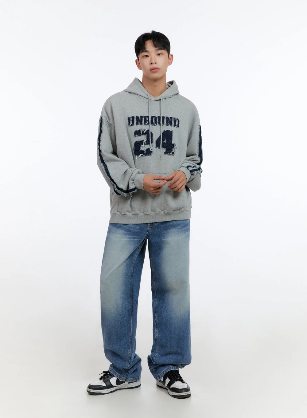 Men's  Cotton Patchwork Hoodie  IS412 - Image 2