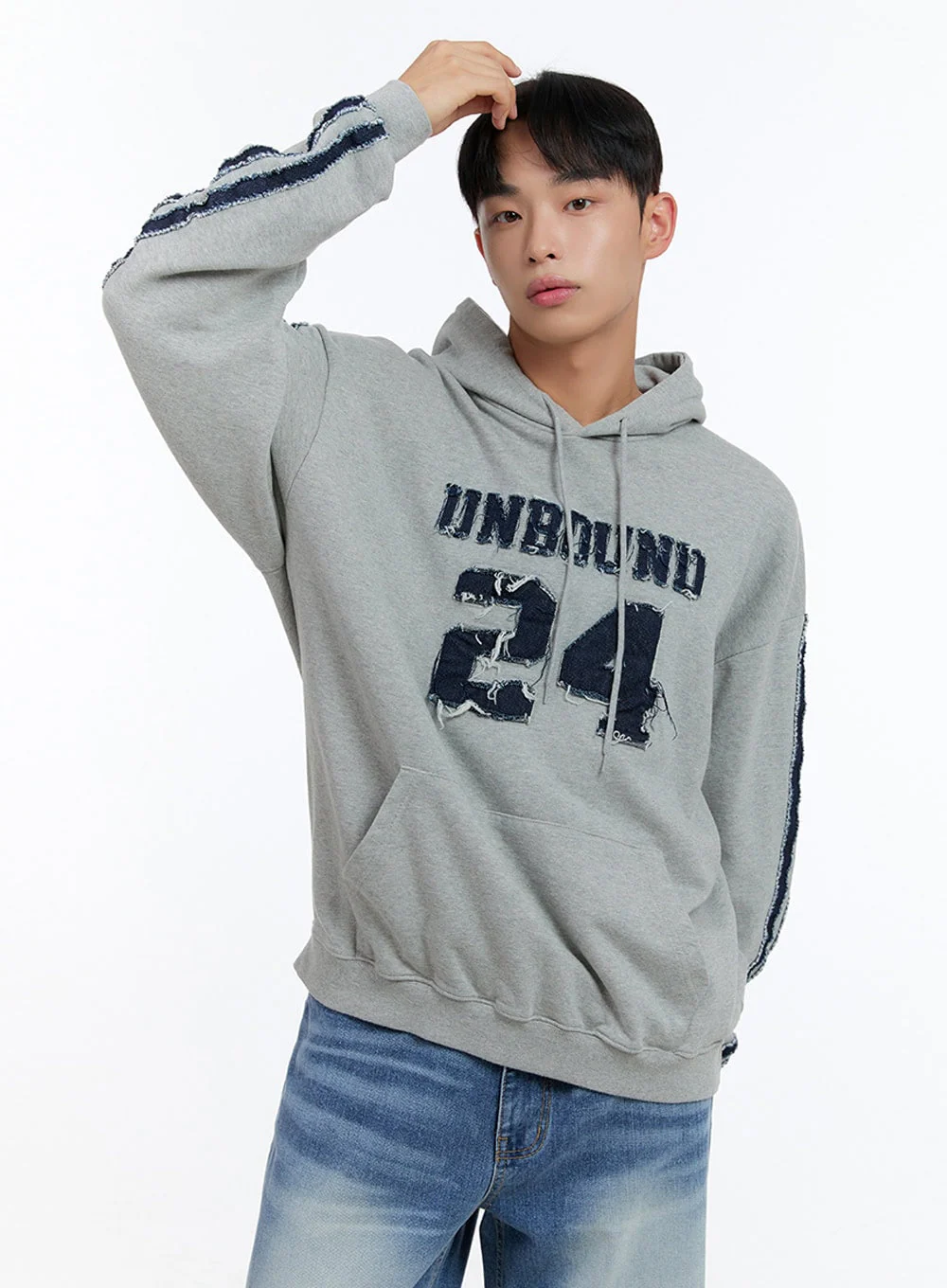 Men's  Cotton Patchwork Hoodie  IS412 - Image 5