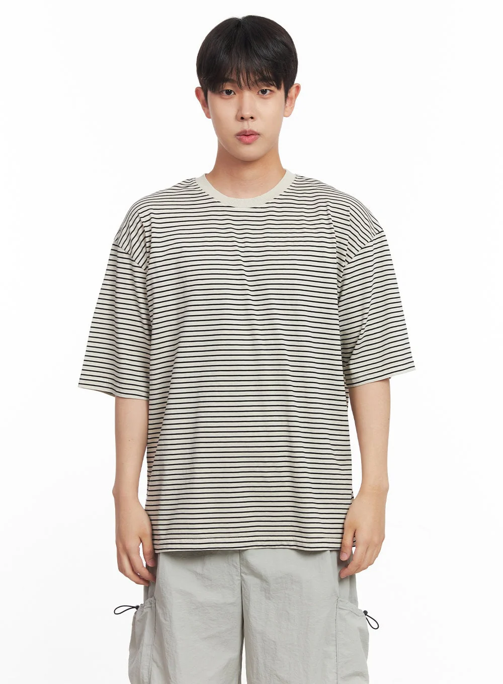 Men's Cotton Striped Round-Neck T-Shirt IY522 - Image 13