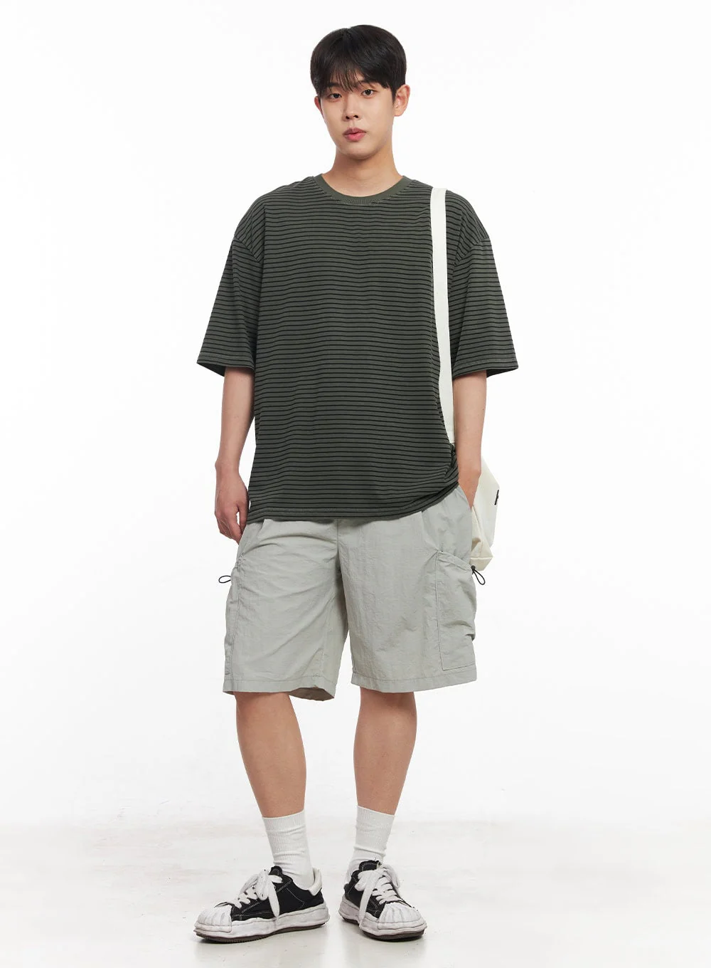 Men's Cotton Striped Round-Neck T-Shirt IY522 - Image 2