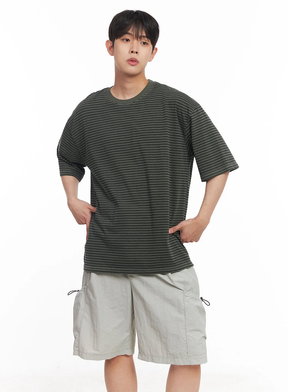 Men's Cotton Striped Round-Neck T-Shirt IY522 - Image 3