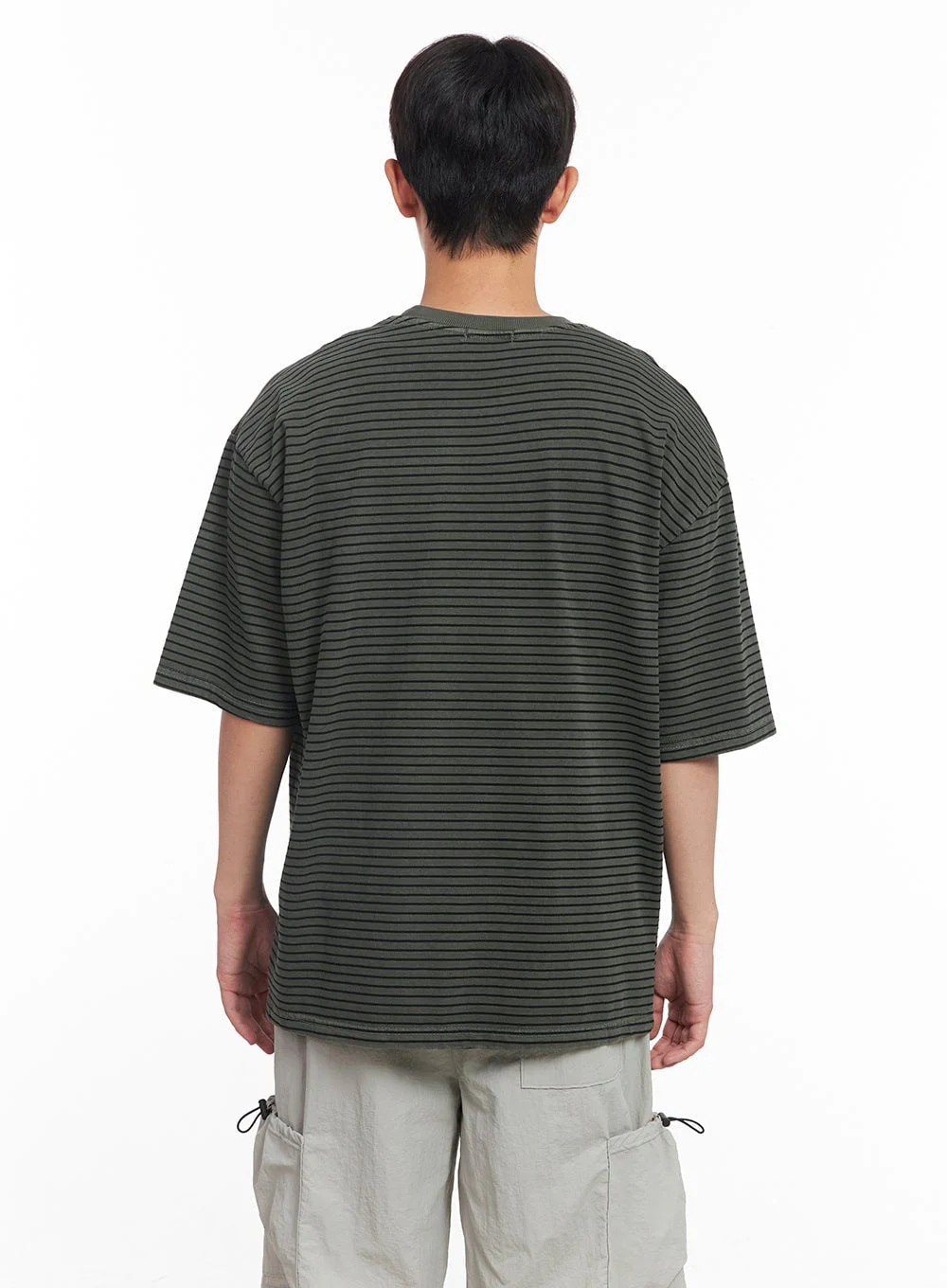 Men's Cotton Striped Round-Neck T-Shirt IY522 - Image 6