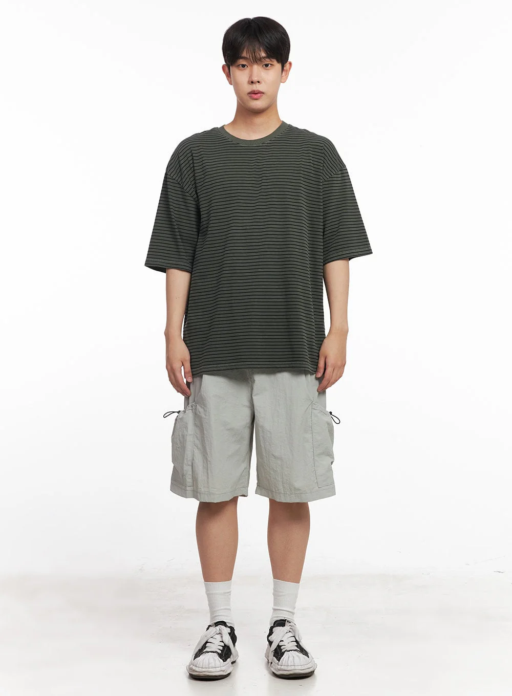 Men's Cotton Striped Round-Neck T-Shirt IY522 - Image 7