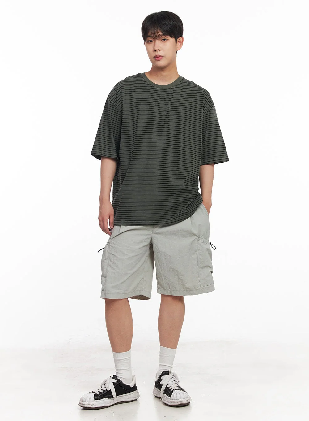 Men's Cotton Striped Round-Neck T-Shirt IY522 - Image 8