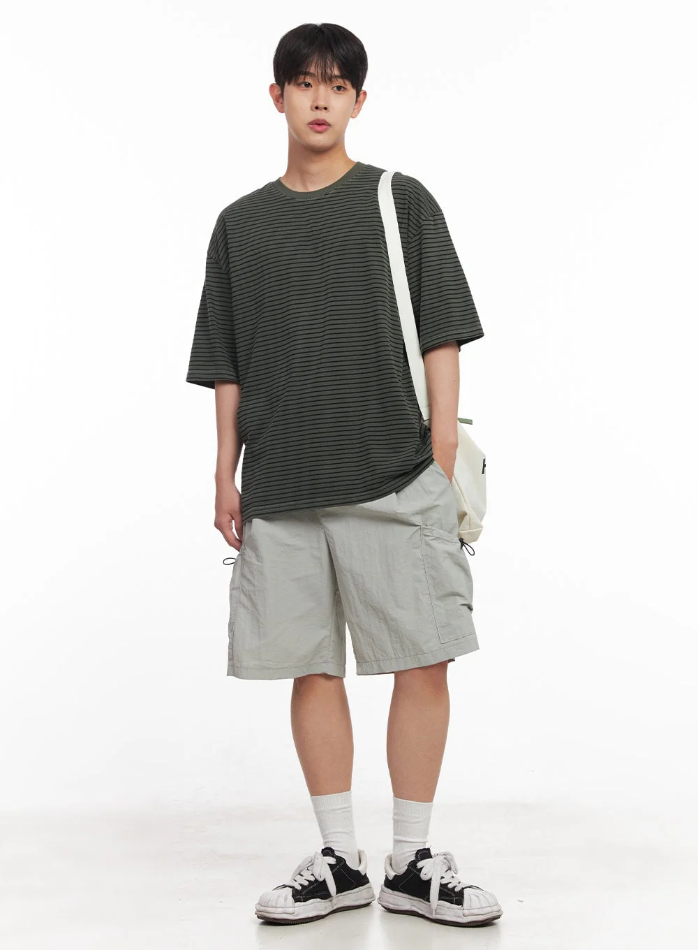 Men's Cotton Striped Round-Neck T-Shirt IY522 - Image 9
