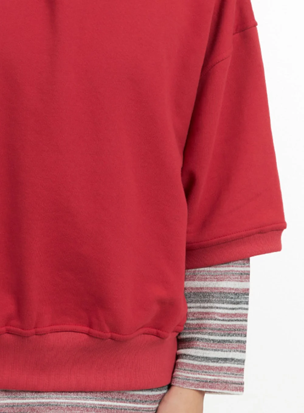 Men's Cozy Boxy Fit Hooded Sweatshirt (Red) IU405 - Image 4
