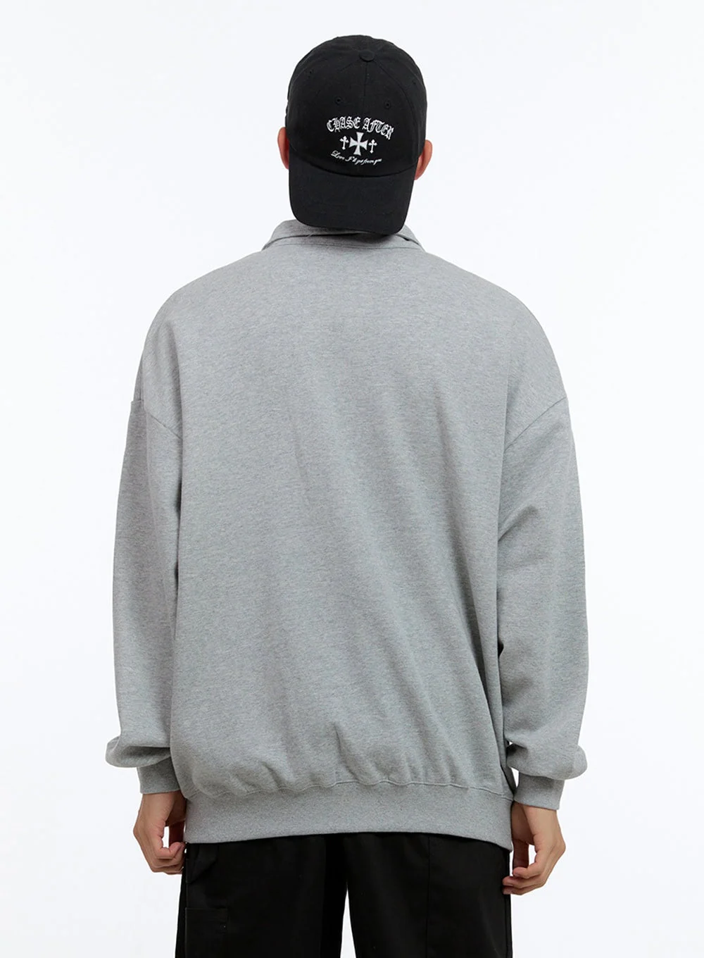 Men's Cozy Half Zip Sweatshirt (Gray) IS412 - Image 5