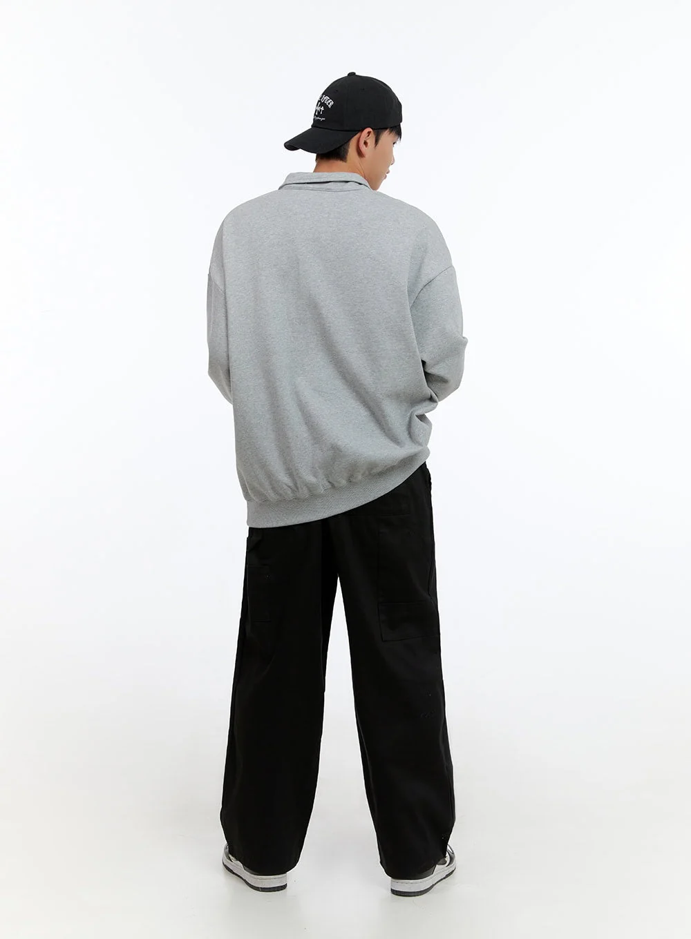 Men's Cozy Half Zip Sweatshirt (Gray) IS412 - Image 8