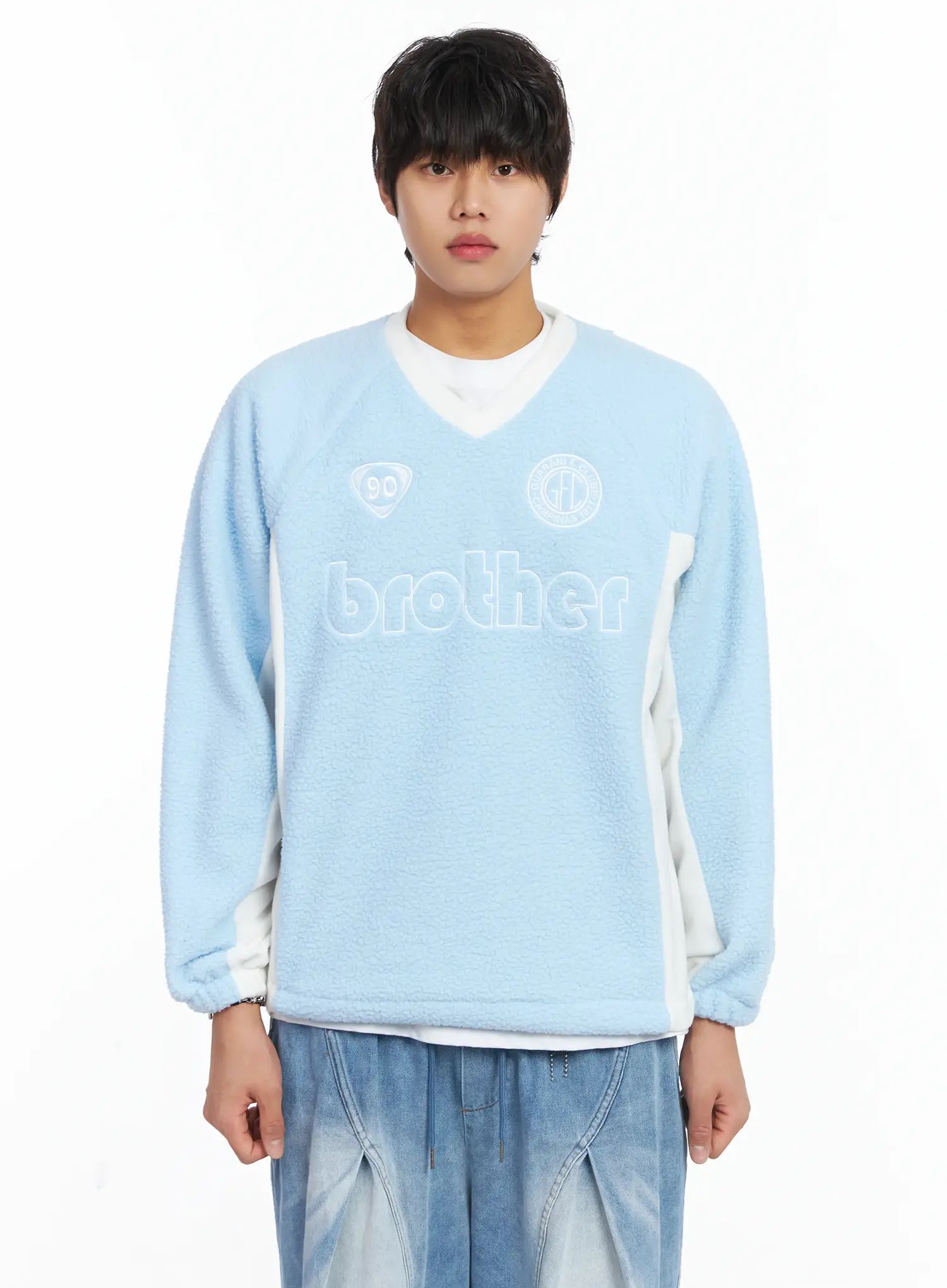 Men's Cozy Logo Fleece Crewneck IJ512 - Image 10
