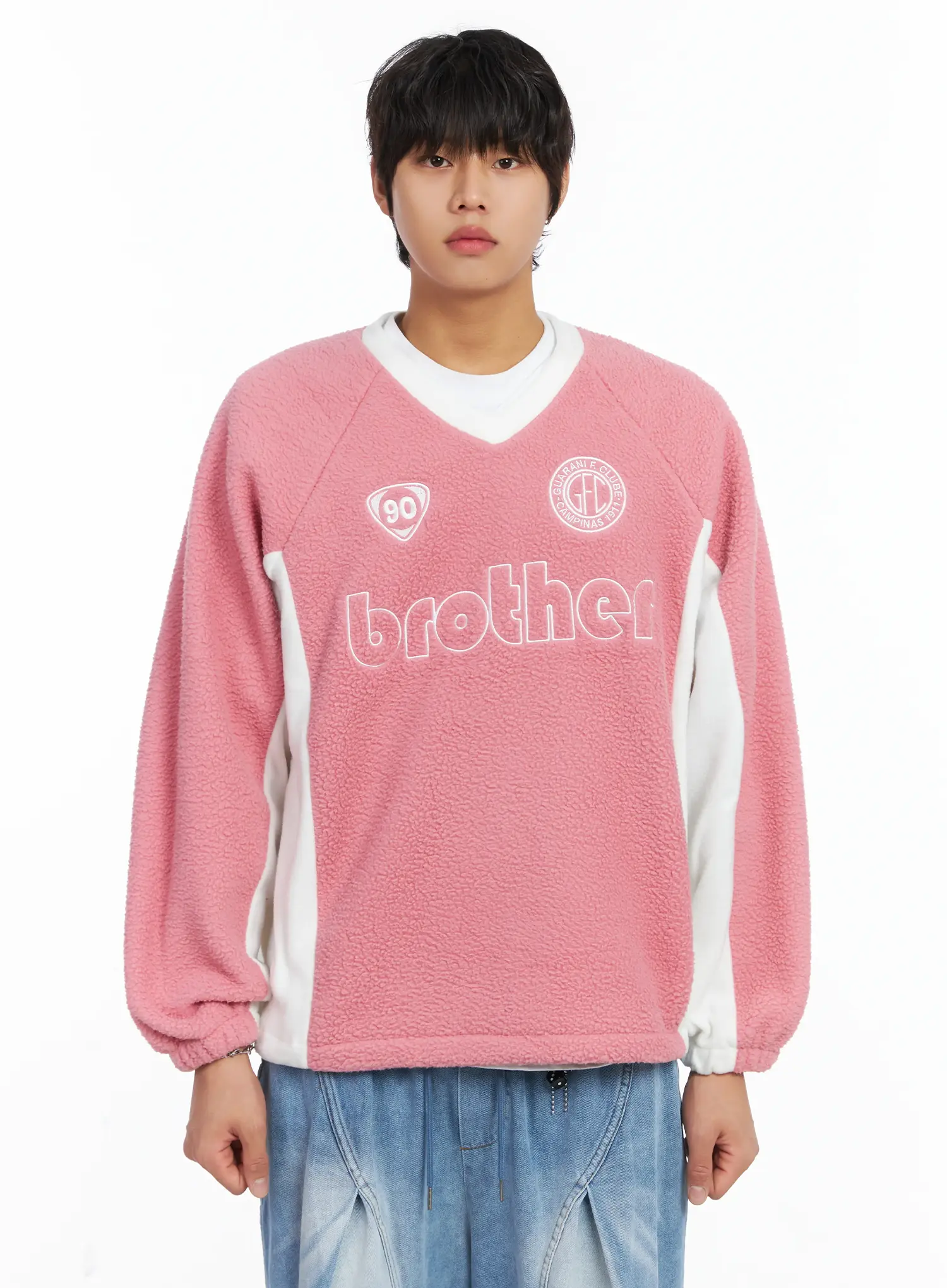 Men's Cozy Logo Fleece Crewneck IJ512 - Image 11