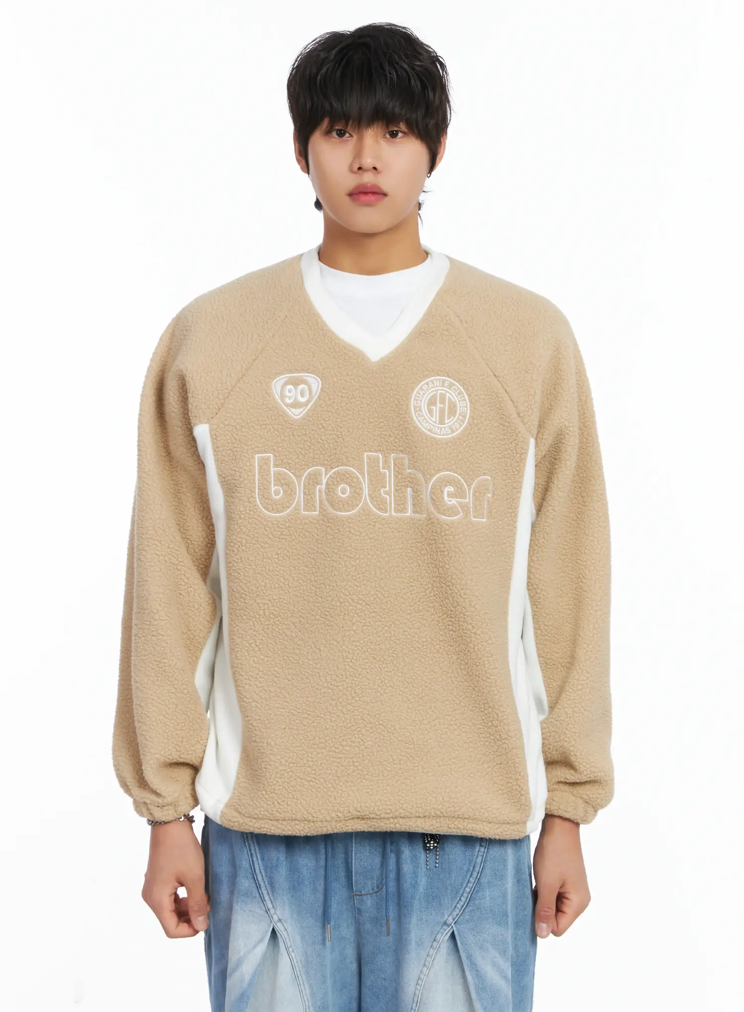 Men's Cozy Logo Fleece Crewneck IJ512 - Image 13