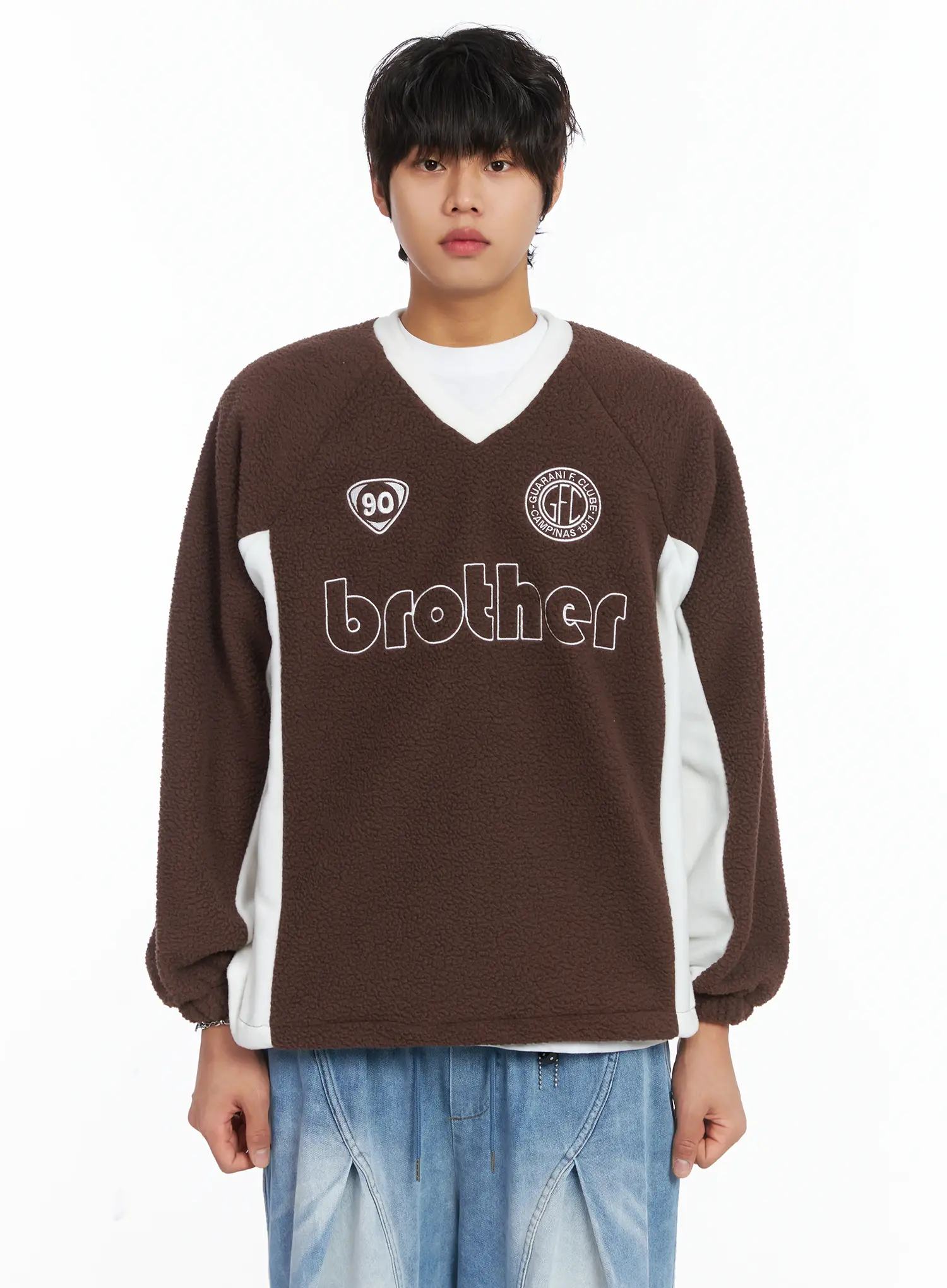 Men's Cozy Logo Fleece Crewneck IJ512 - Image 14