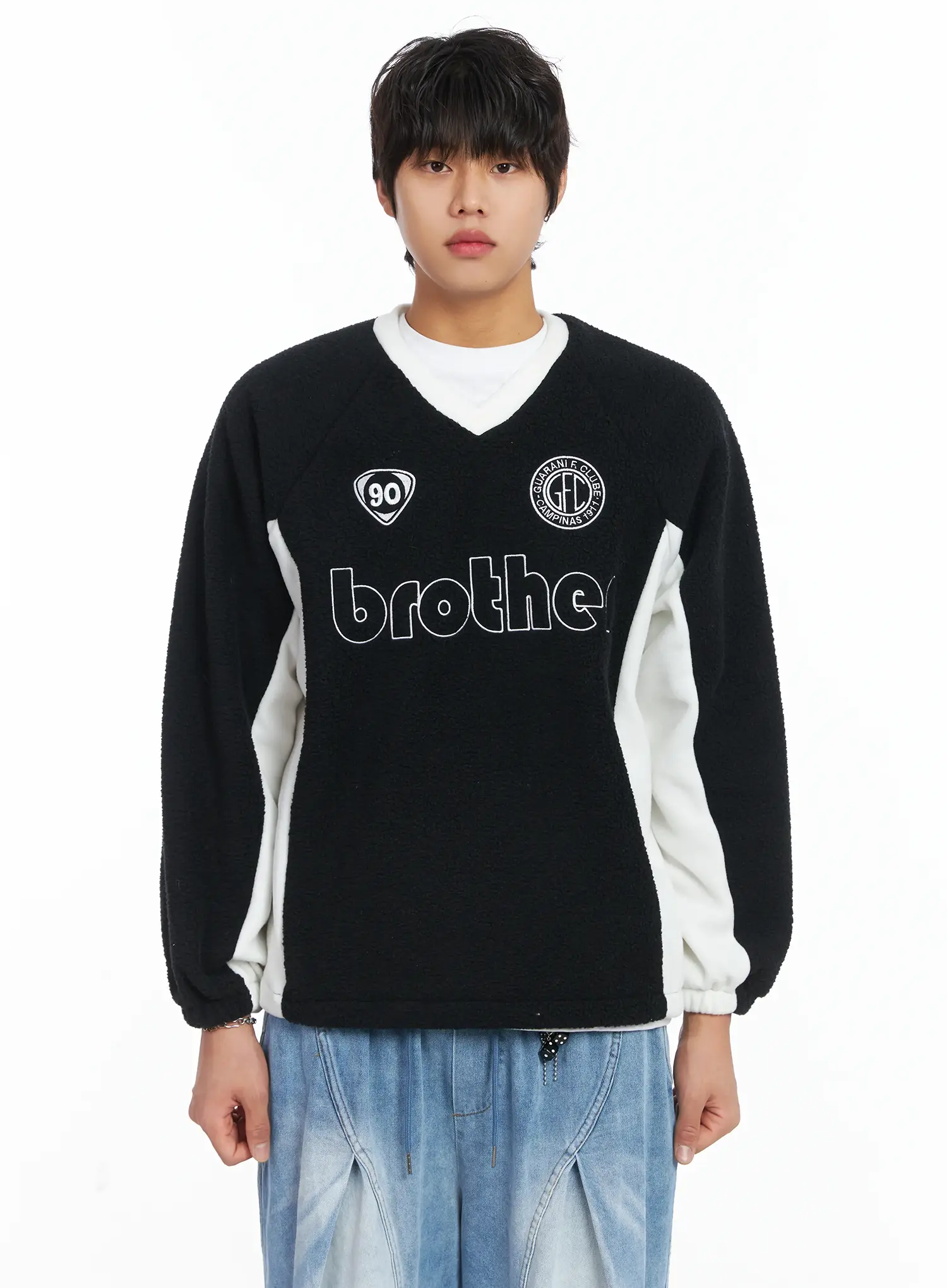 Men's Cozy Logo Fleece Crewneck IJ512 - Image 15