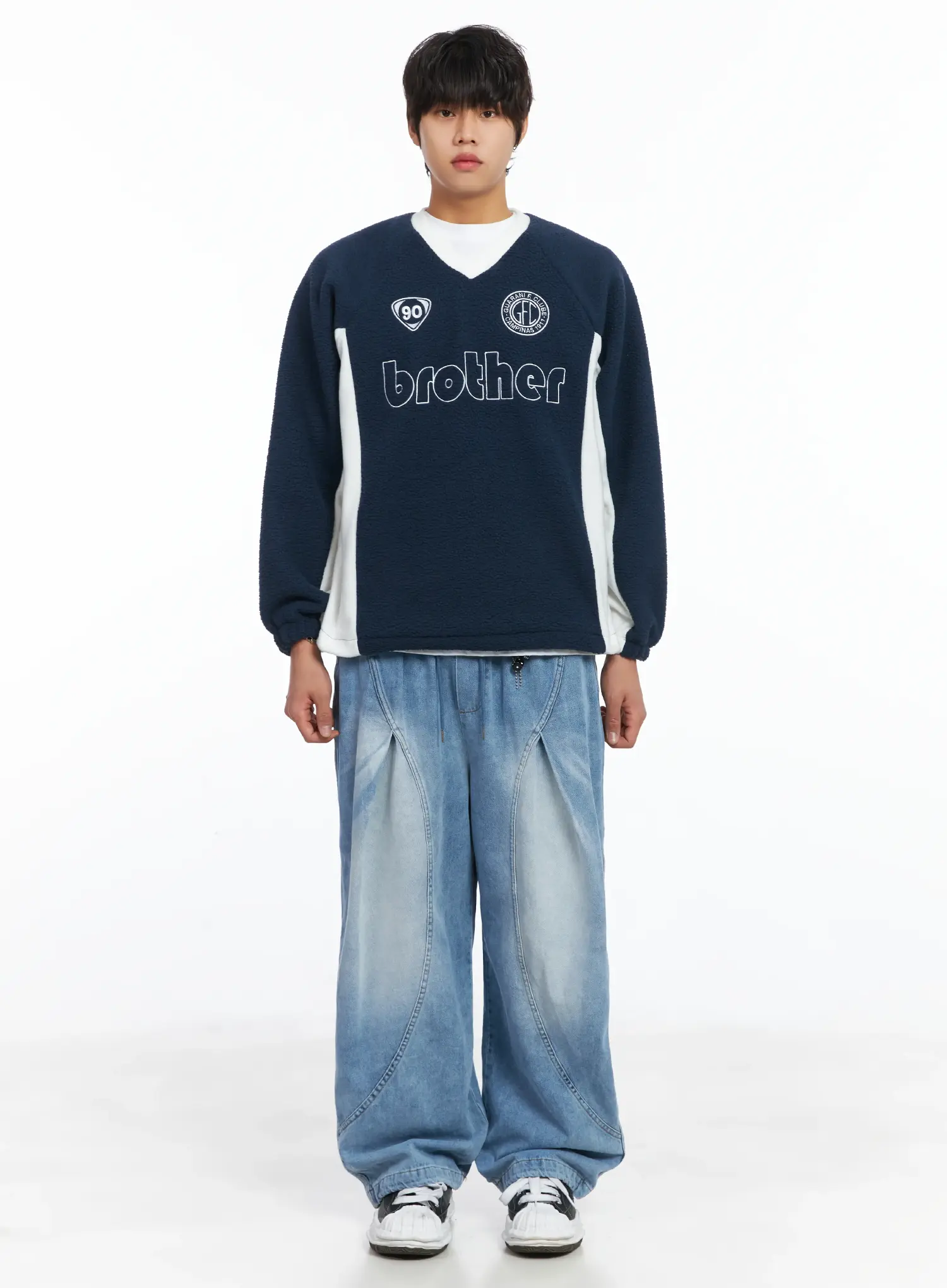Men's Cozy Logo Fleece Crewneck IJ512 - Image 3