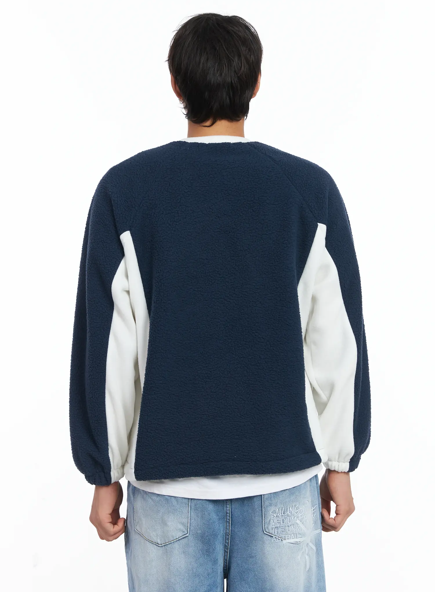 Men's Cozy Logo Fleece Crewneck IJ512 - Image 5