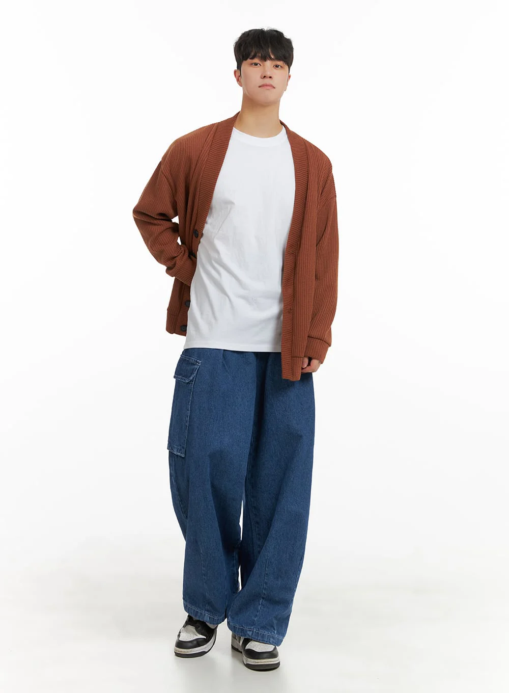 Men's Cozy Overfit Buttoned Cardigan IA402 - Image 2