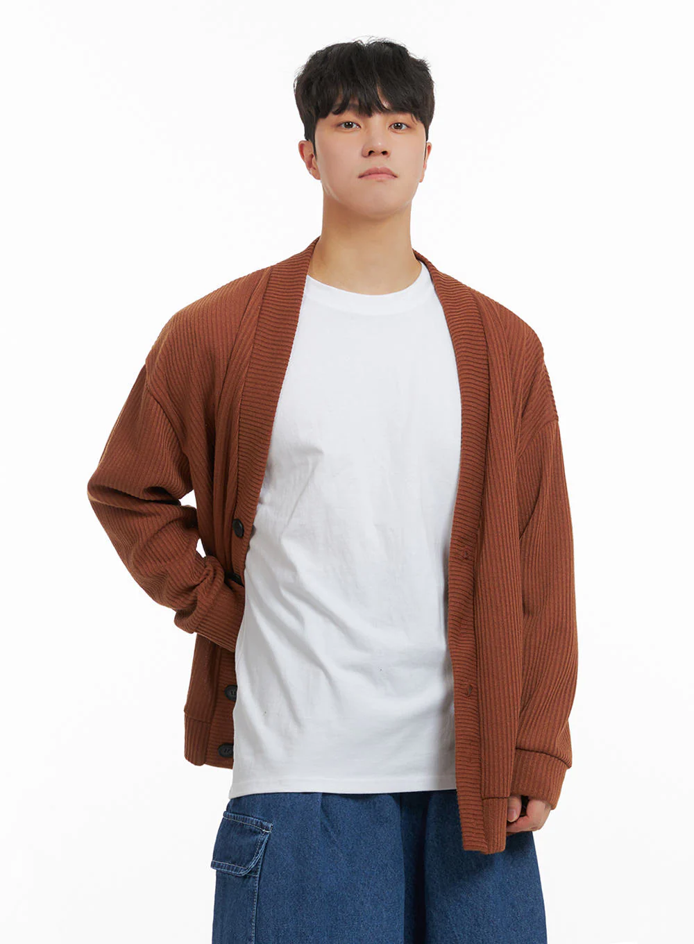 Men's Cozy Overfit Buttoned Cardigan IA402 - Image 4