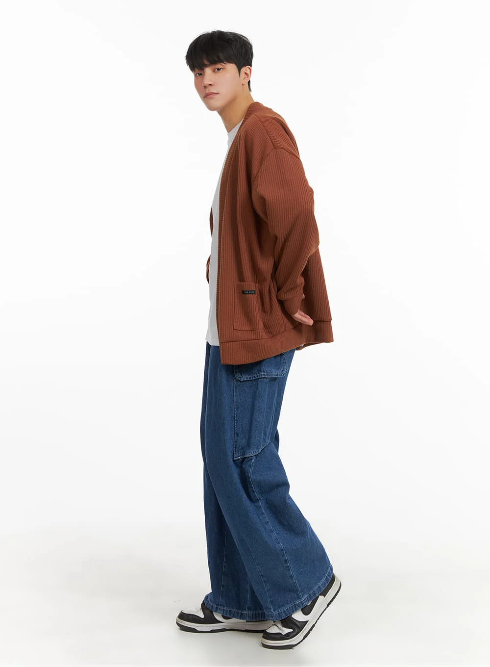 Men's Cozy Overfit Buttoned Cardigan IA402 - Image 6