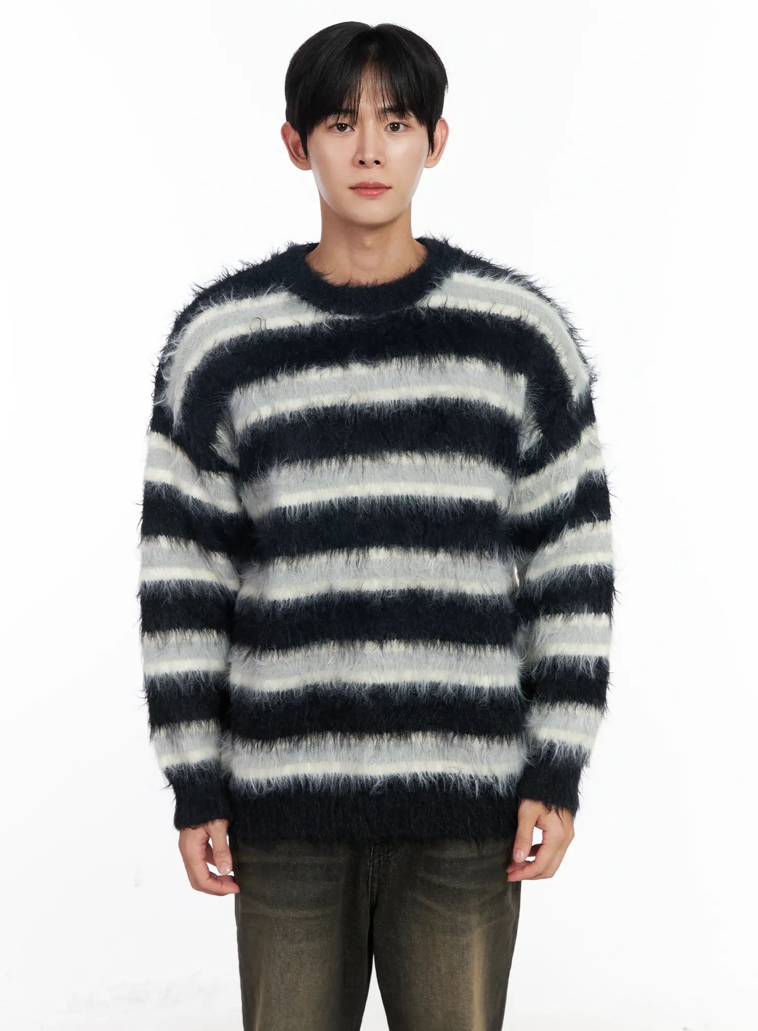 Men's Cozy Striped Sweater IJ521 - Image 11