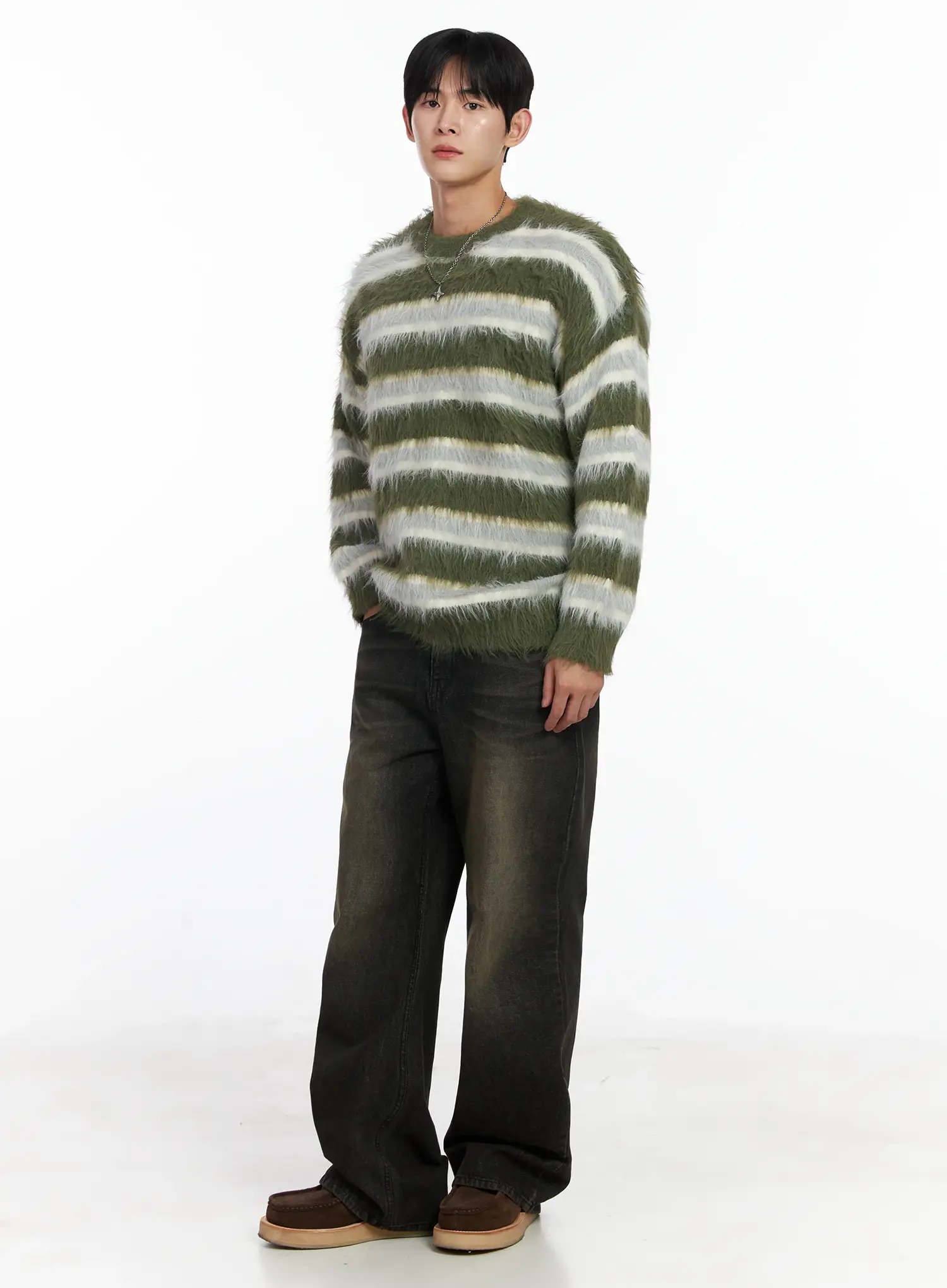 Men's Cozy Striped Sweater IJ521 - Image 8