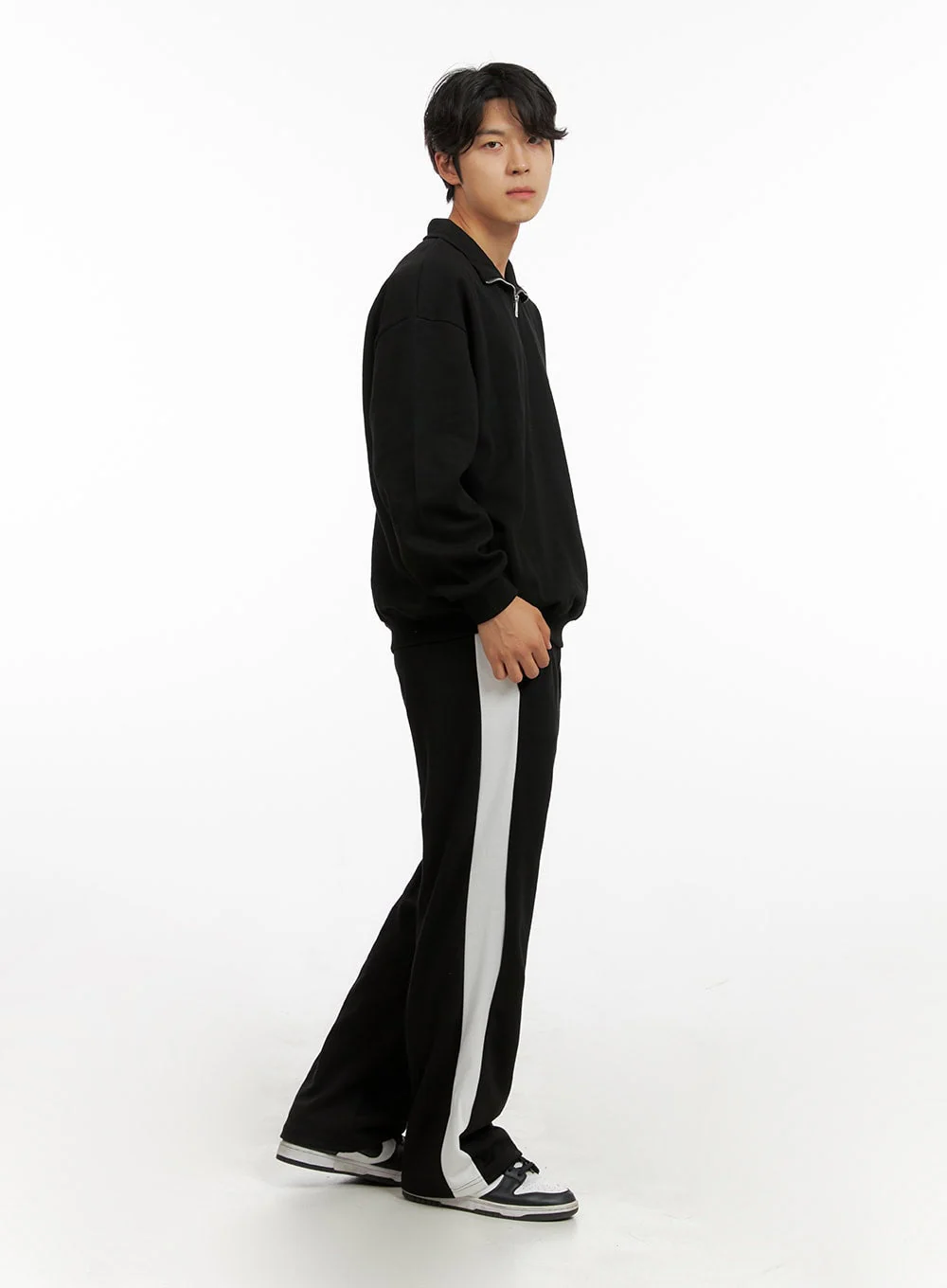 Men's Cozy Zip-Up Solid Sweatshirt (Black) IG409 - Image 6