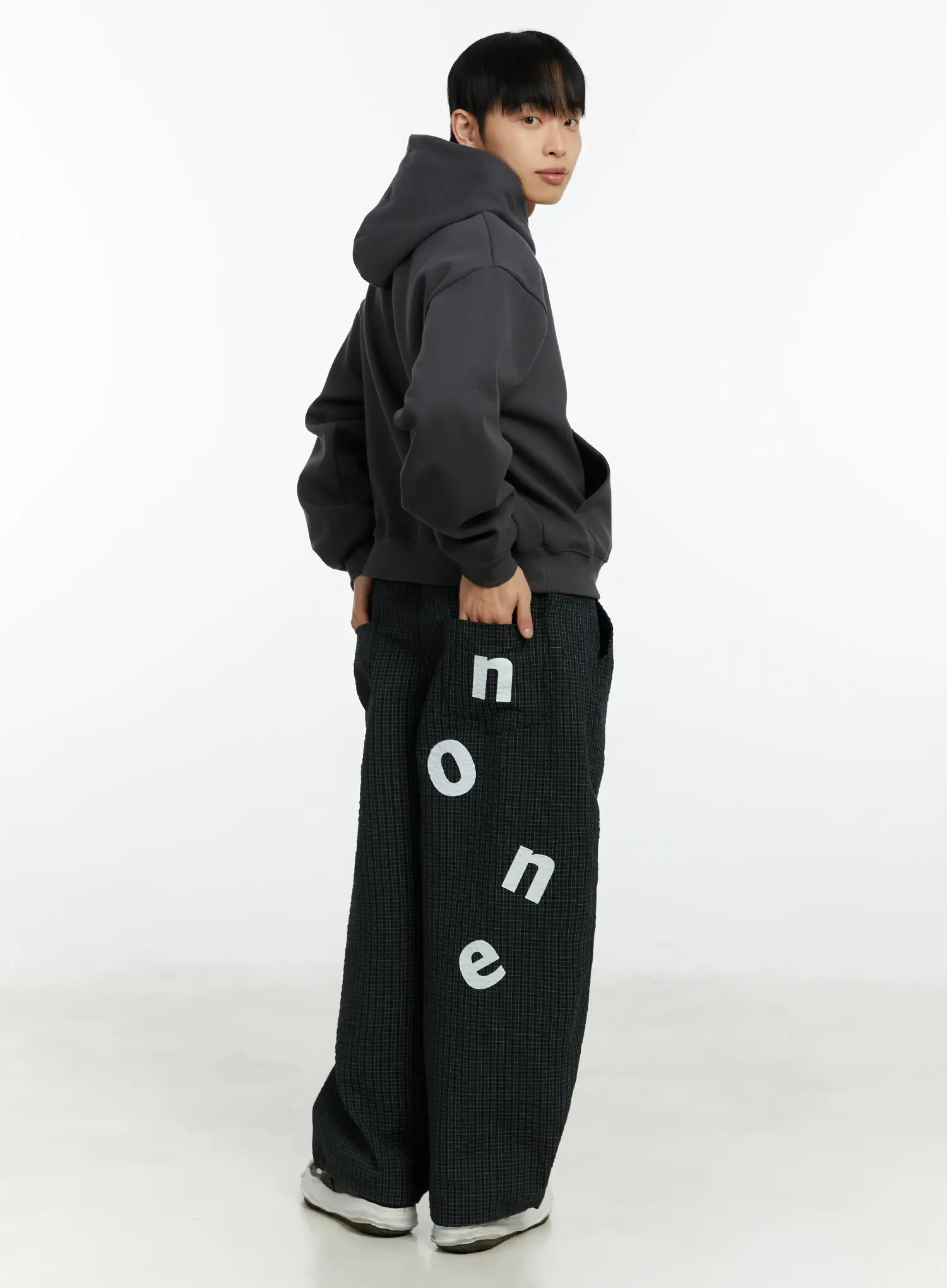 Men's Cropped Henley Hoodie IF511 - Image 6