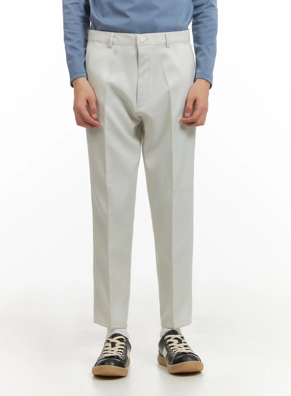 Men's Cropped Slim Fit Tailored Pants IY410 - Image 2