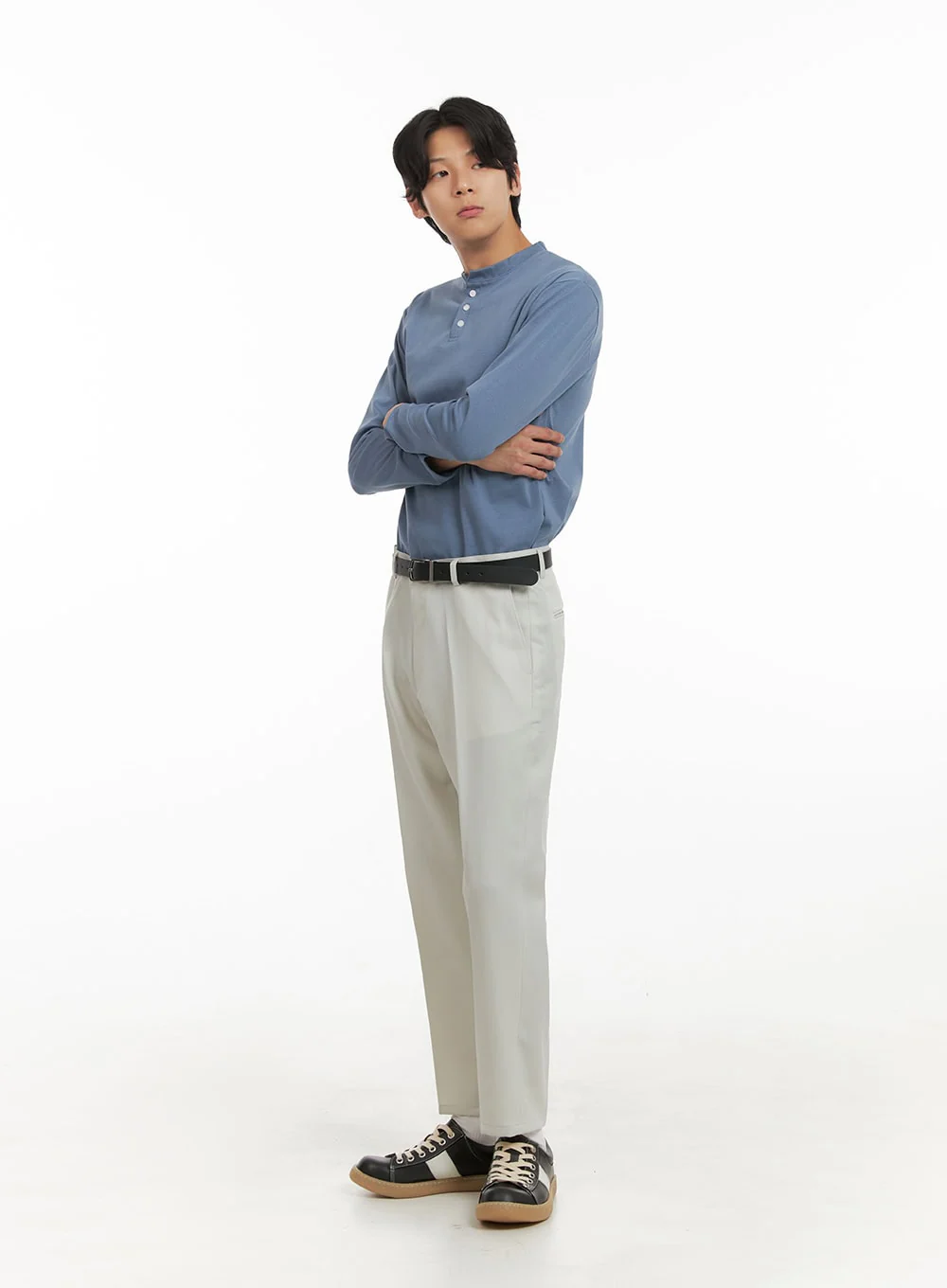 Men's Cropped Slim Fit Tailored Pants IY410 - Image 3