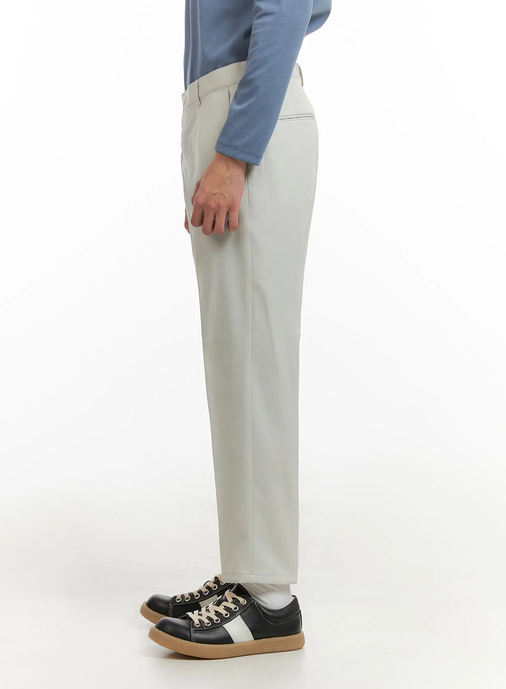 Men's Cropped Slim Fit Tailored Pants IY410 - Image 4
