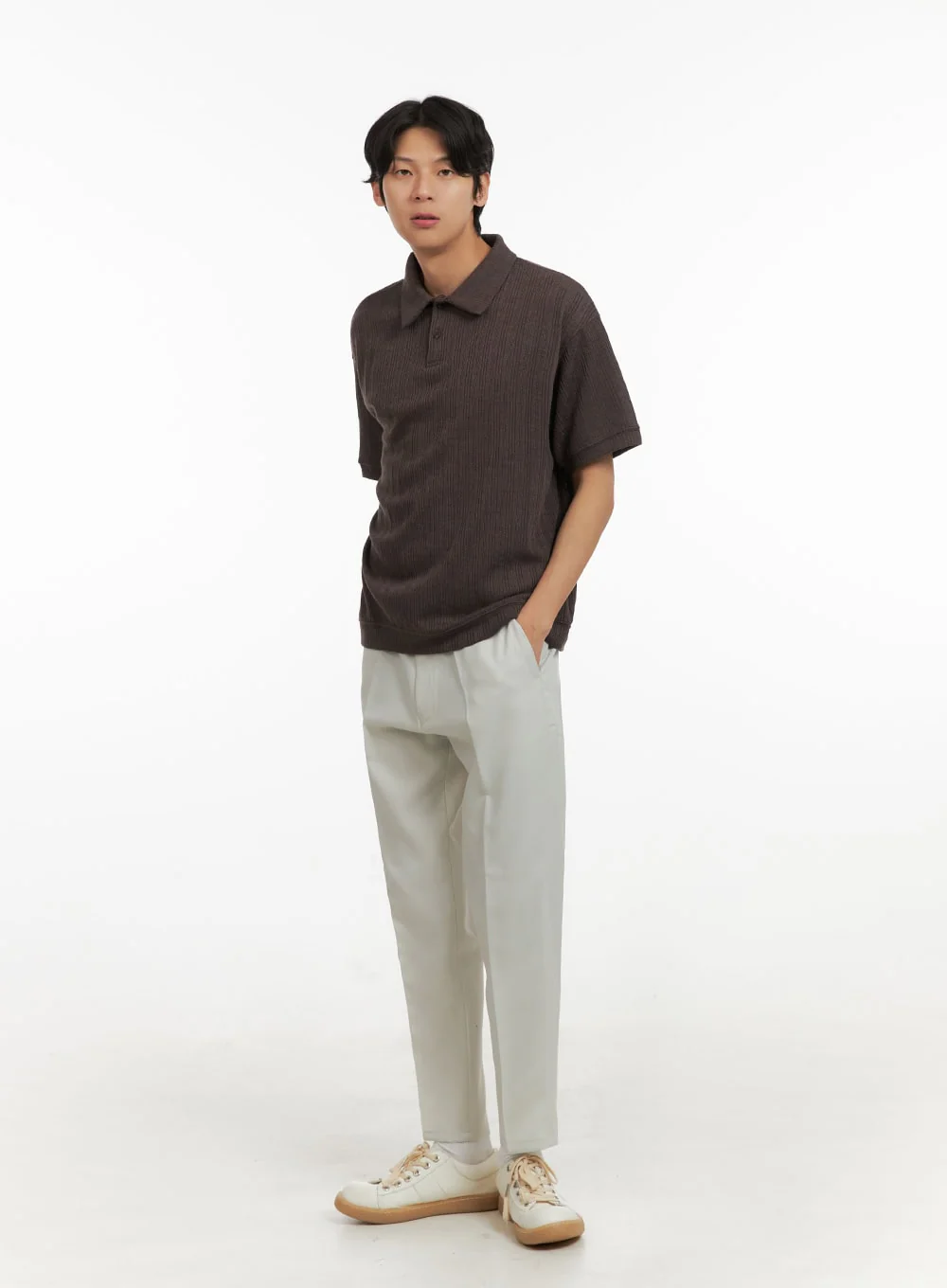 Men's Cropped Slim Fit Tailored Pants IY410 - Image 6