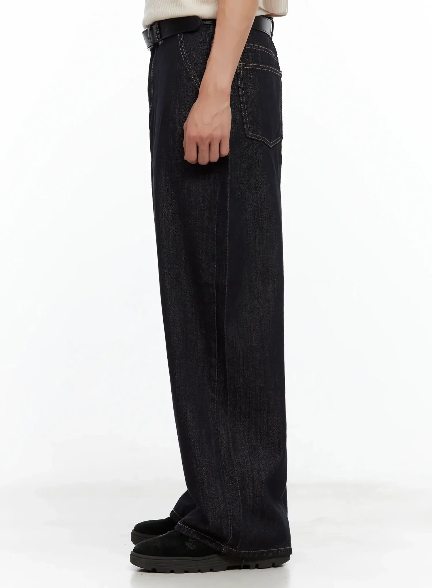 Men's Dark Denim Baggy Jeans IL516 - Image 5