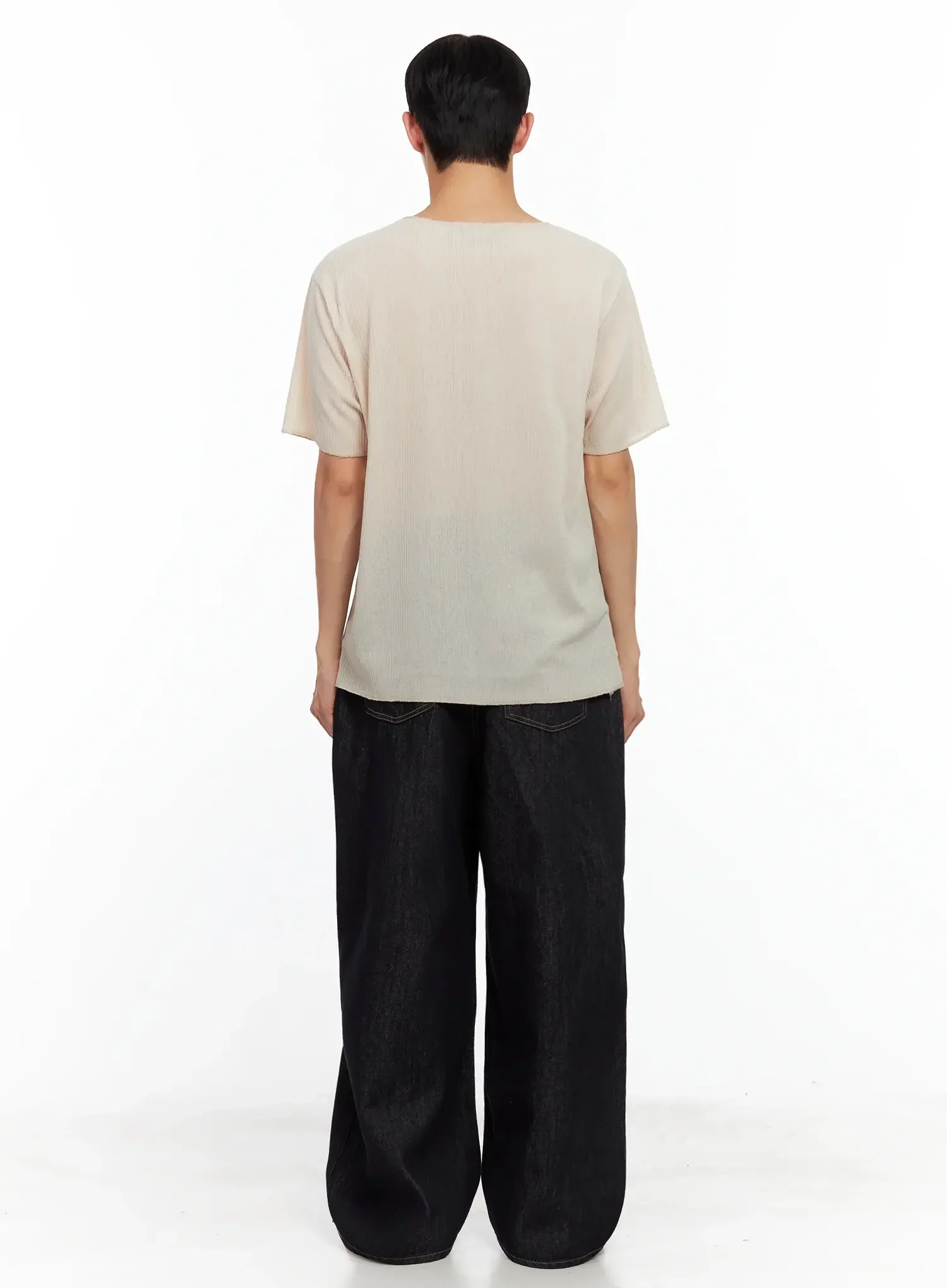 Men's Dark Denim Baggy Jeans IL516 - Image 9
